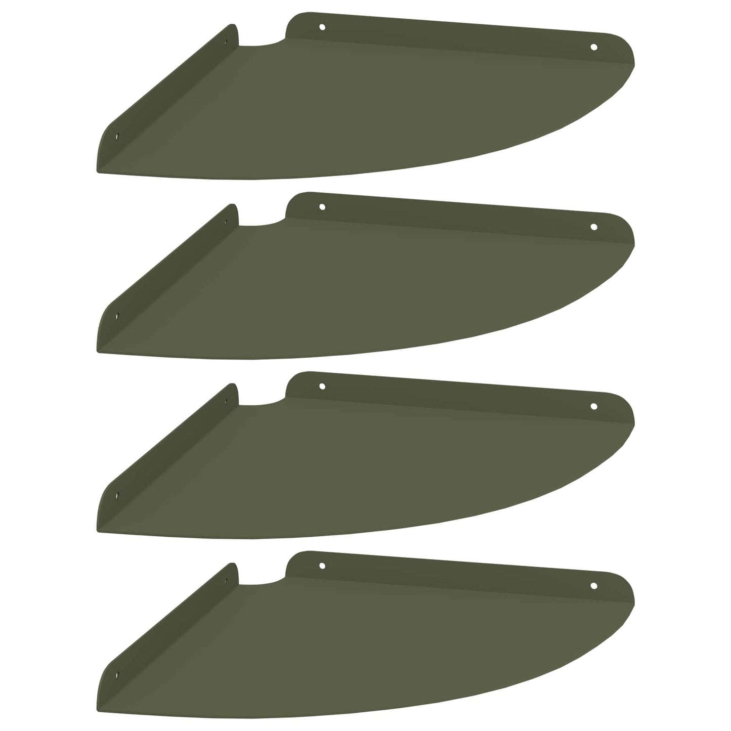 Corner Floating Shelf 4 pcs Olive green 30 x 30 x 2 cm
