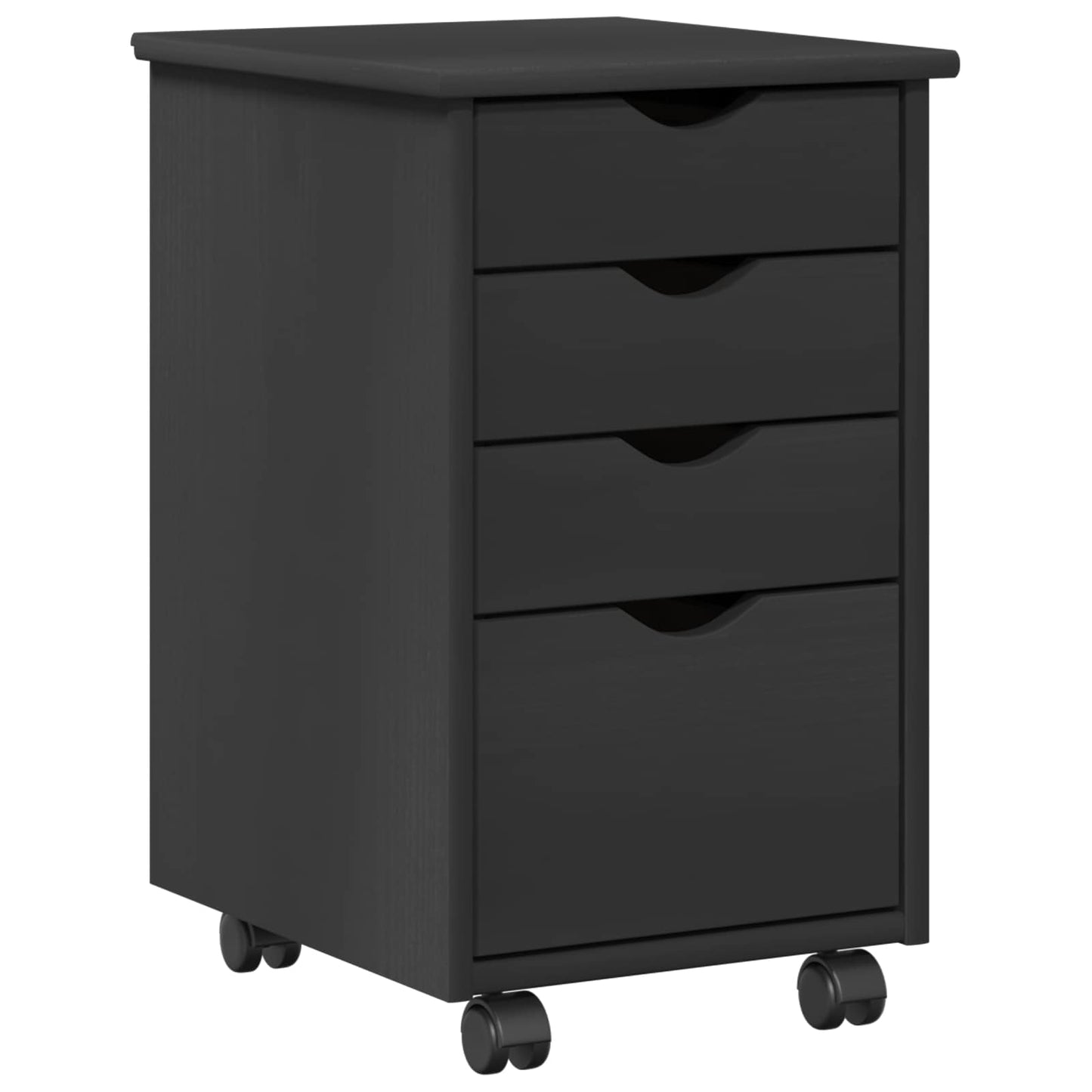 Rolling Cabinet with Wheel Grey 34 x 39 x 56 cm Solid Pine Wood