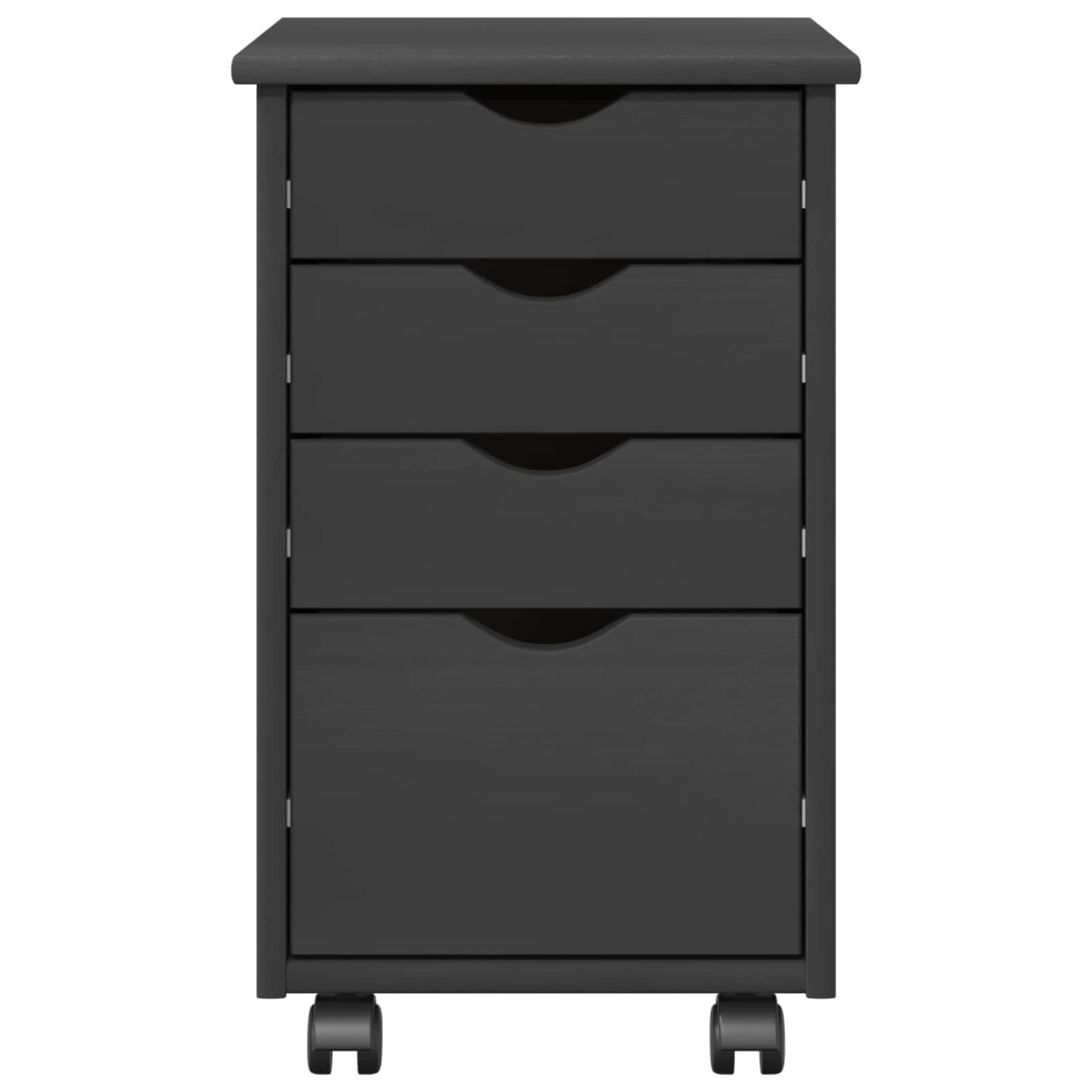Rolling Cabinet with Wheel Grey 34 x 39 x 56 cm Solid Pine Wood