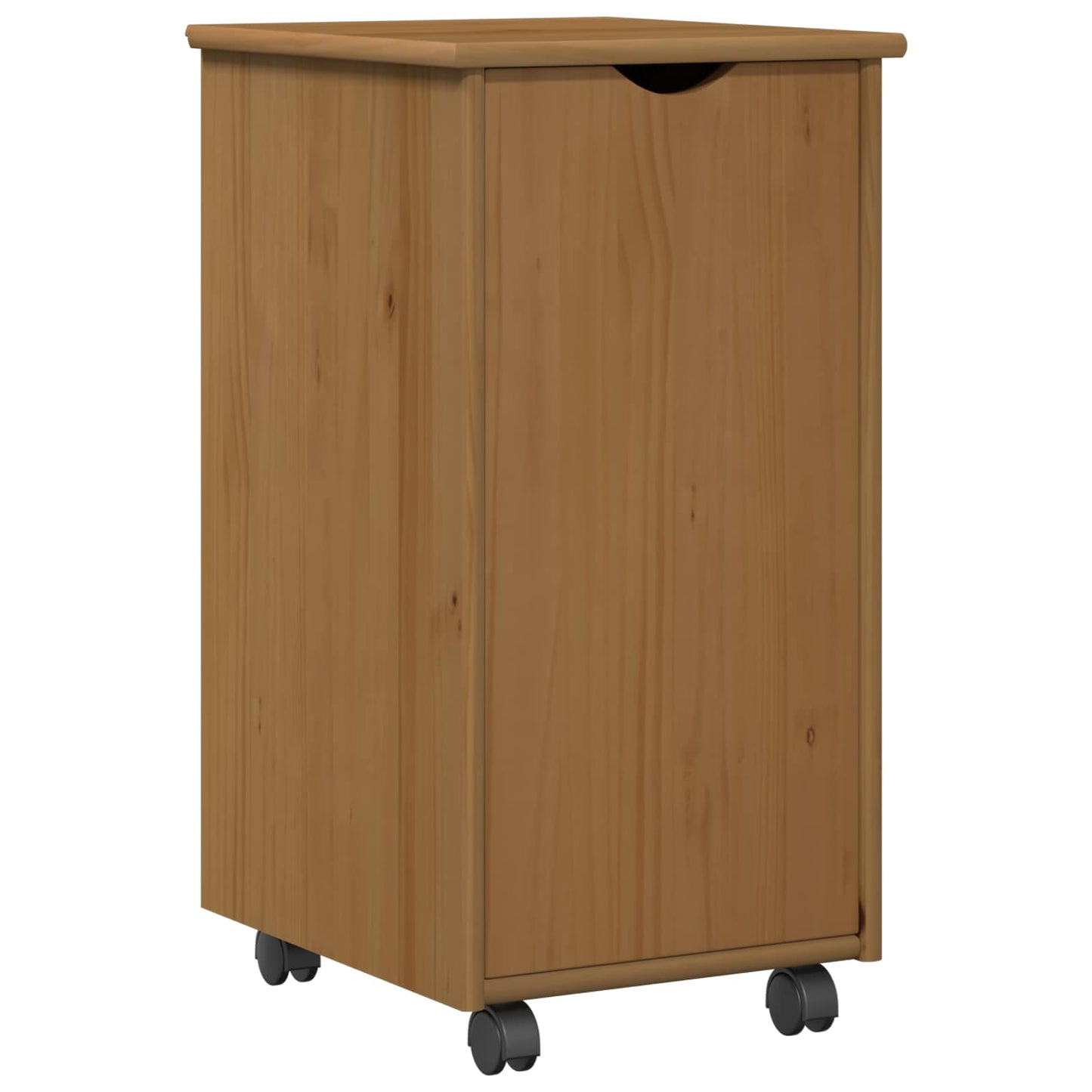Rolling Cabinet Honey Brown 34 x 39 x 65.5 cm Solid Pine Wood