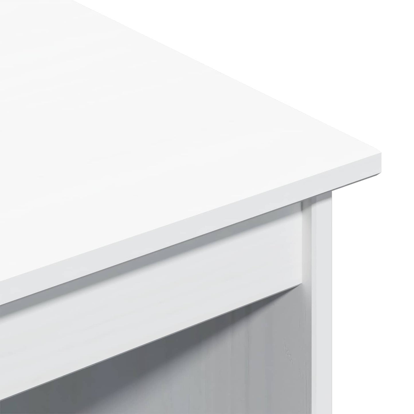Desk White 112 x 50 x 75 cm Solid Pine Wood