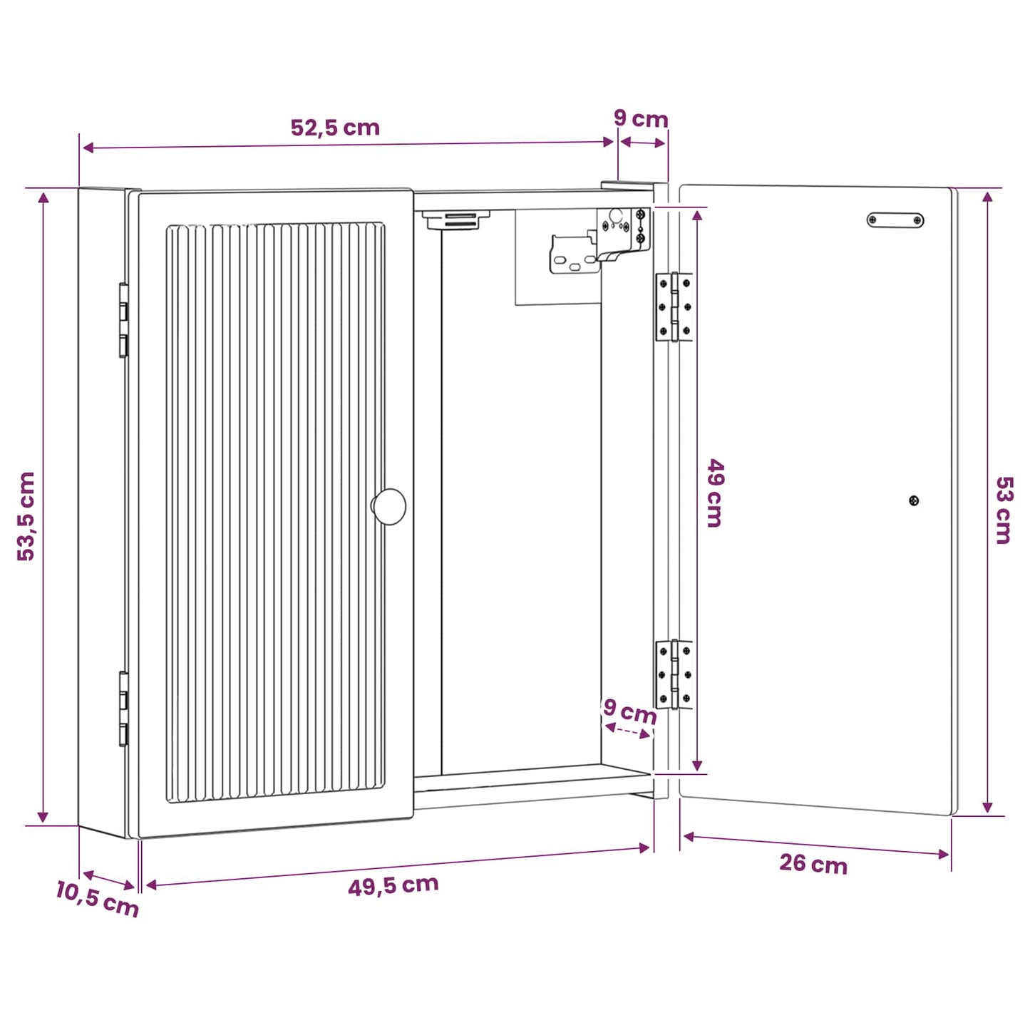 Dartboard Cabinet EDE Smoked Oak 52.5 x 10.5 x 53.5 cm