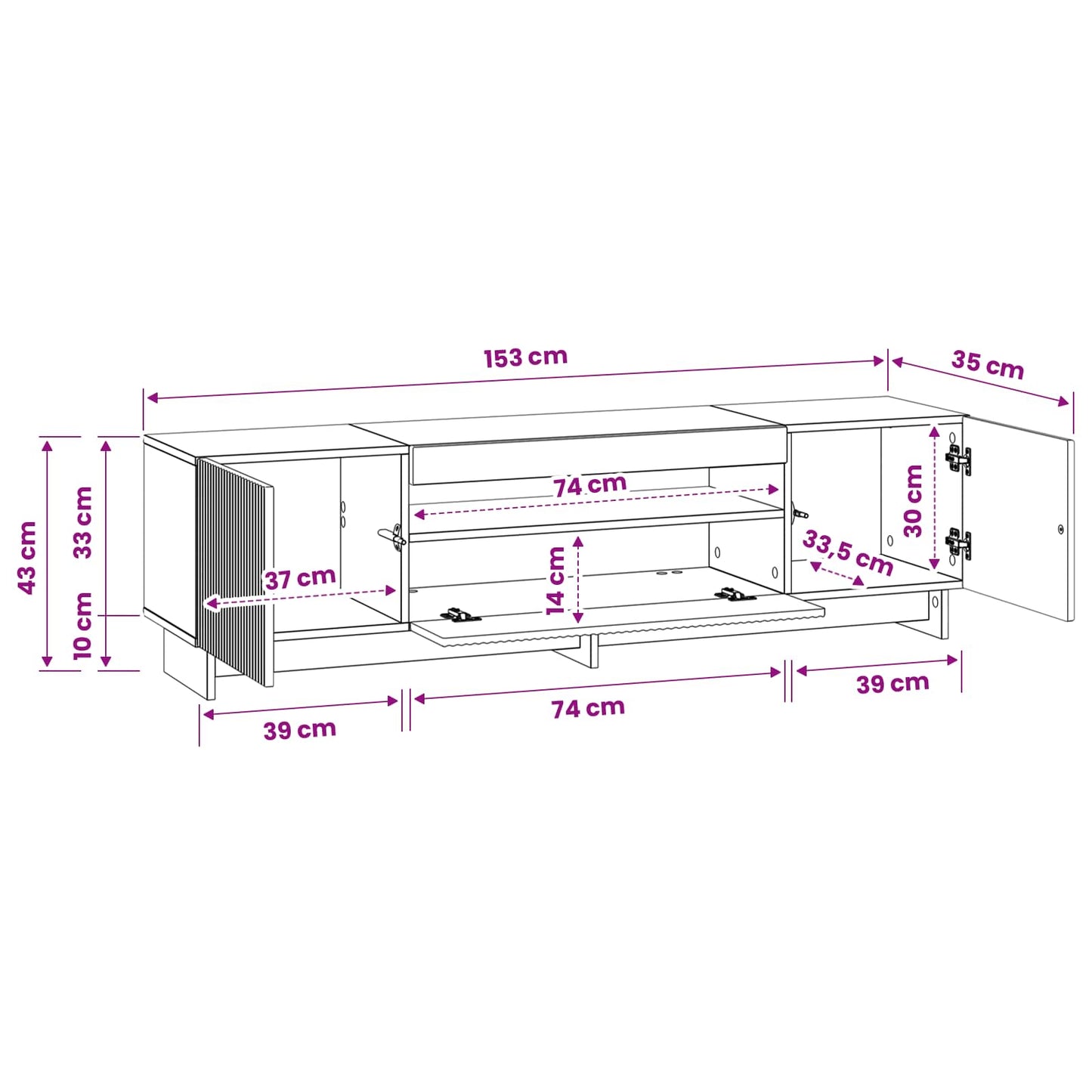 LED TV Cabinet Grey Sonoma Engineered Wood