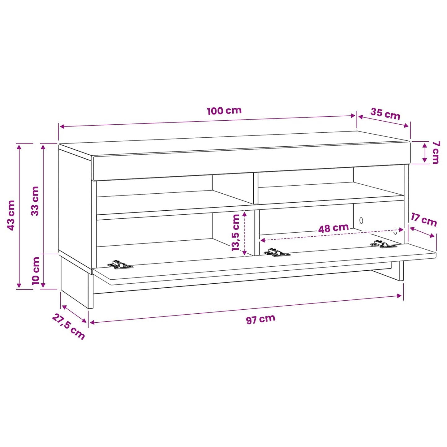 LED TV Cabinet Old Wood Engineered Wood