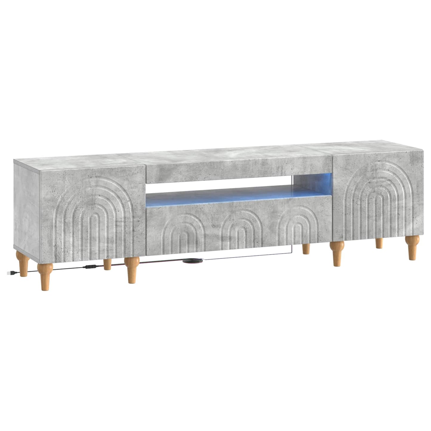 LED TV Cabinet Concrete Grey Engineered Wood