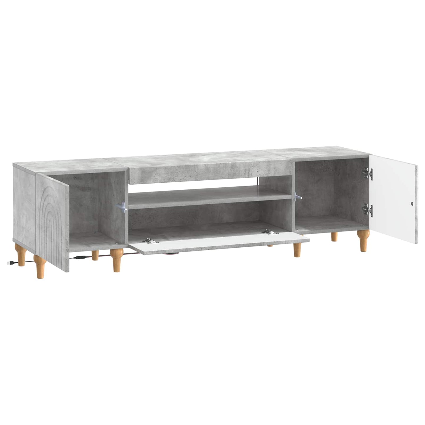 LED TV Cabinet Concrete Grey Engineered Wood