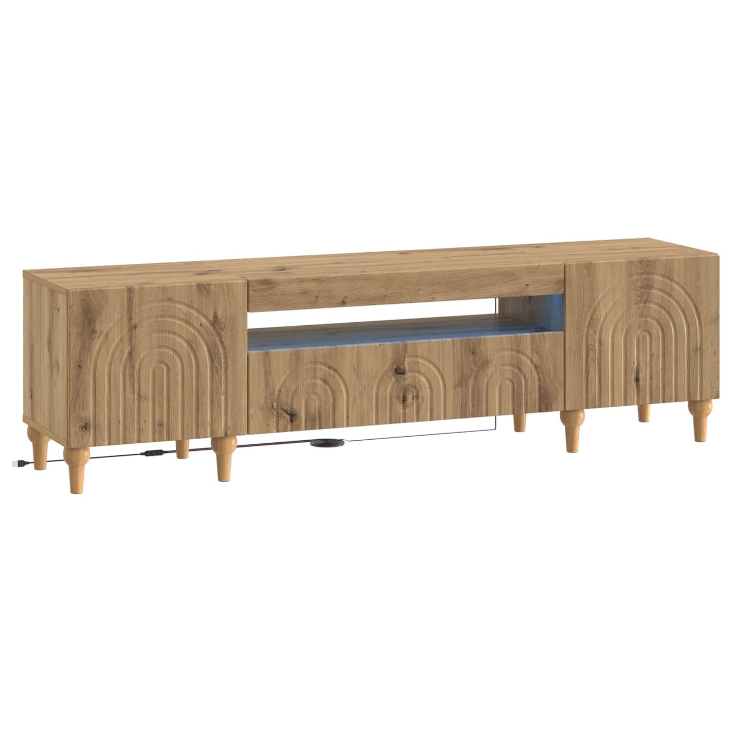 LED TV Cabinet ALKMAAR Artisan Oak Engineered Wood
