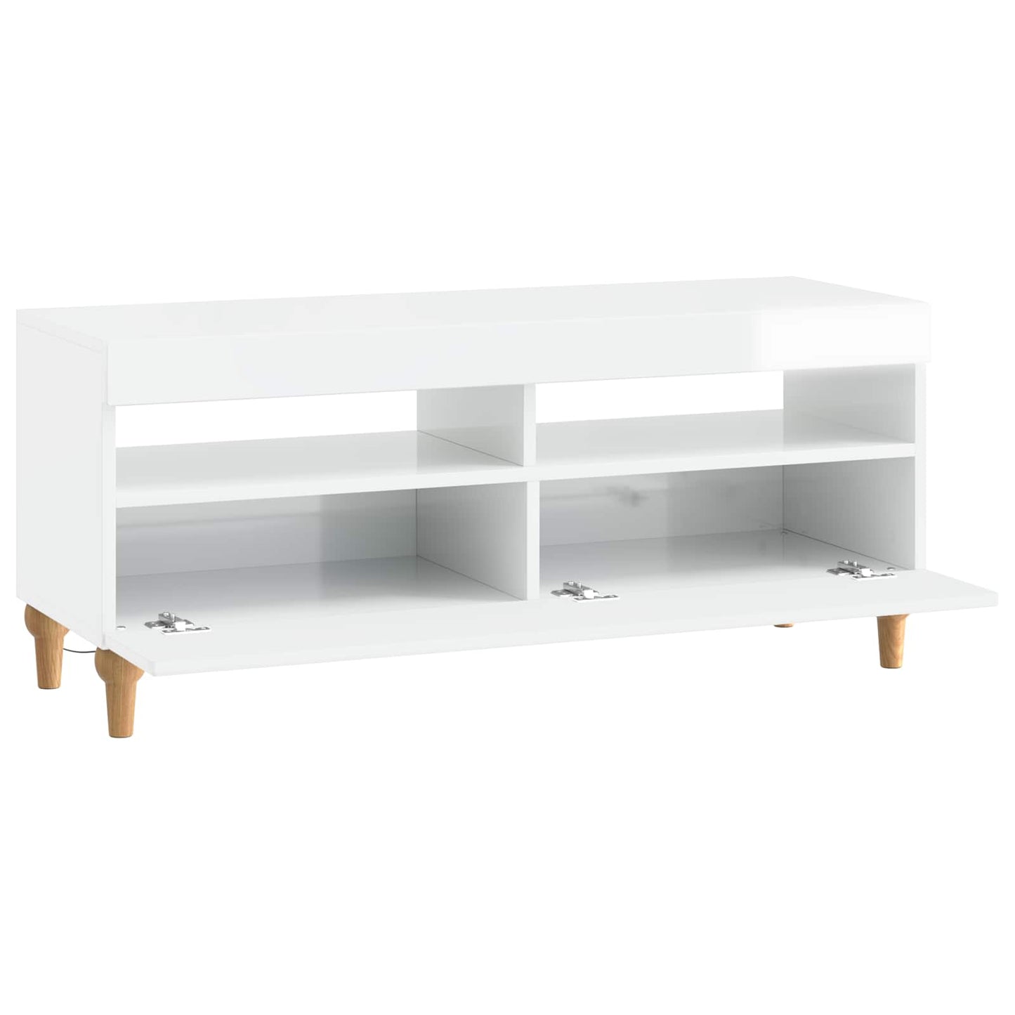 LED TV Cabinet High Gloss White Engineered Wood