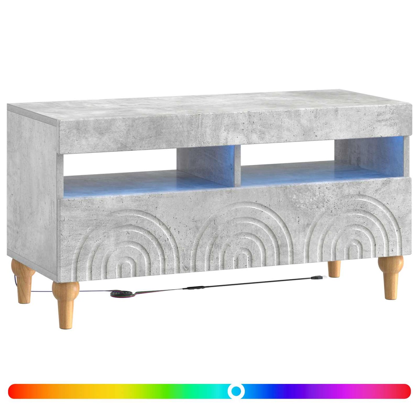 LED TV Cabinet Concrete Grey Engineered Wood