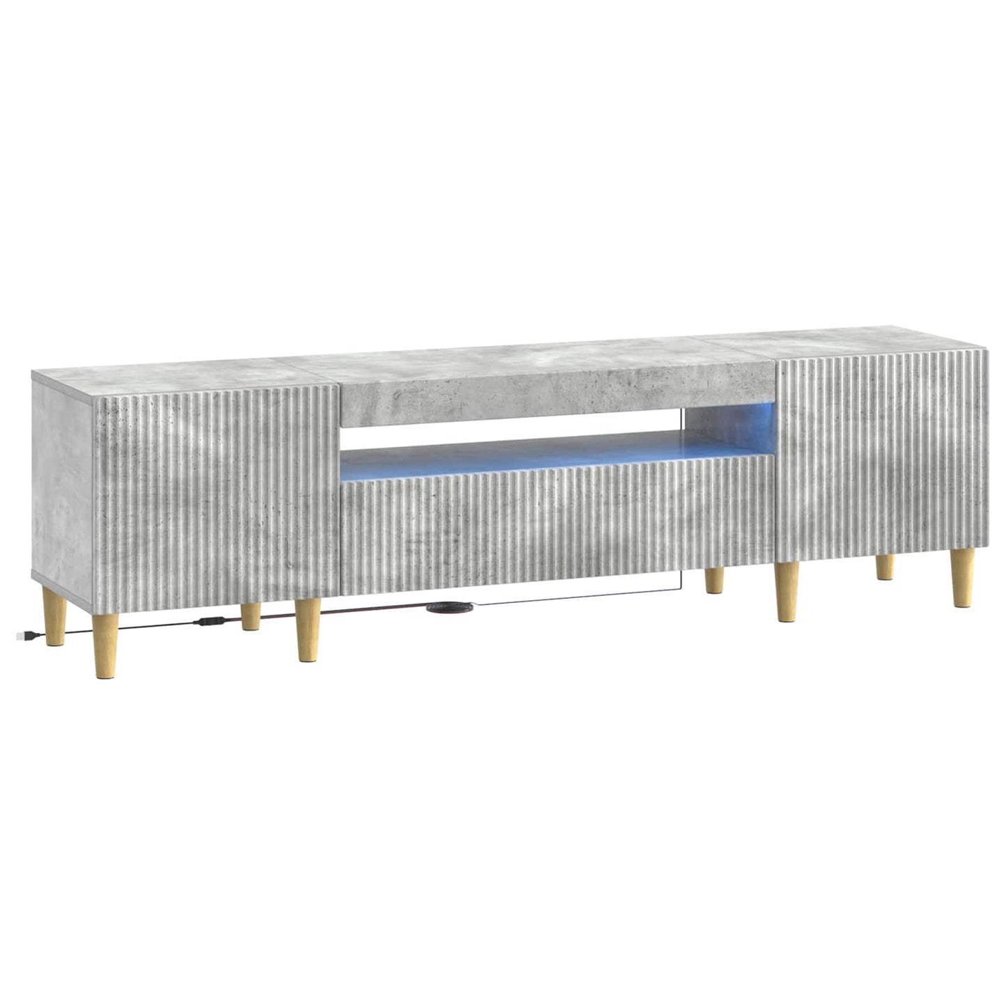 LED TV Cabinet Concrete Grey Engineered Wood