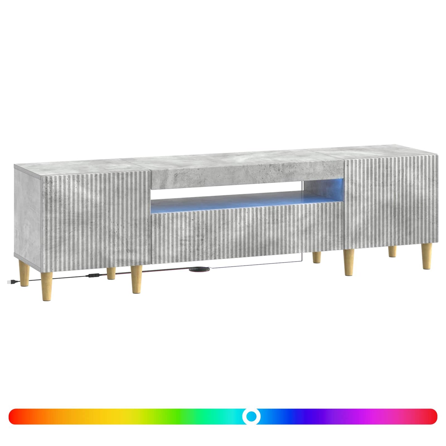 LED TV Cabinet Concrete Grey Engineered Wood