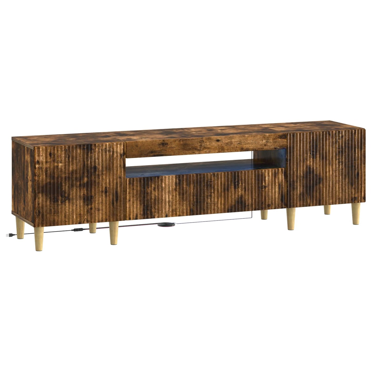 LED TV Cabinet Smoked Oak Engineered Wood