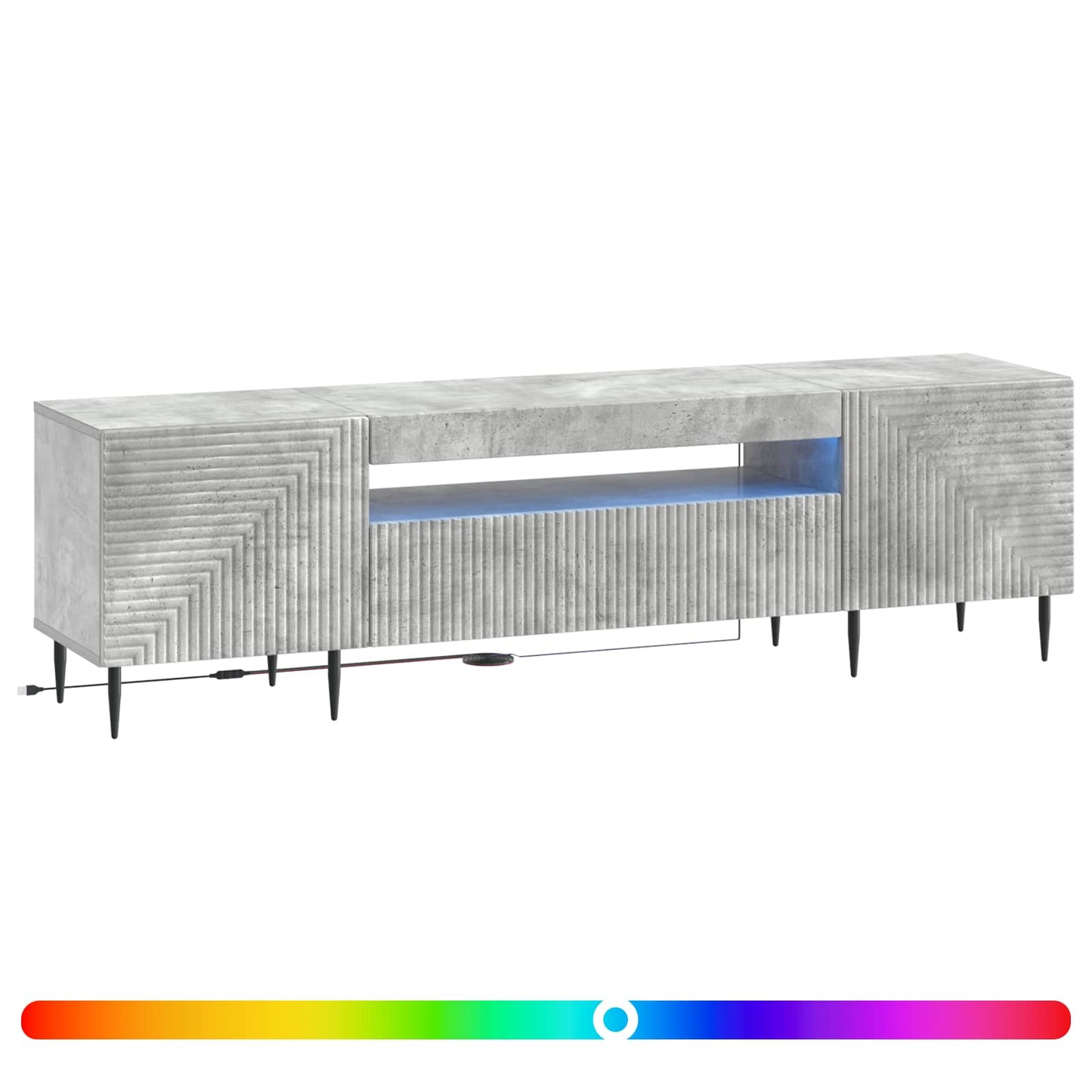 LED TV Cabinet Concrete Grey Engineered Wood