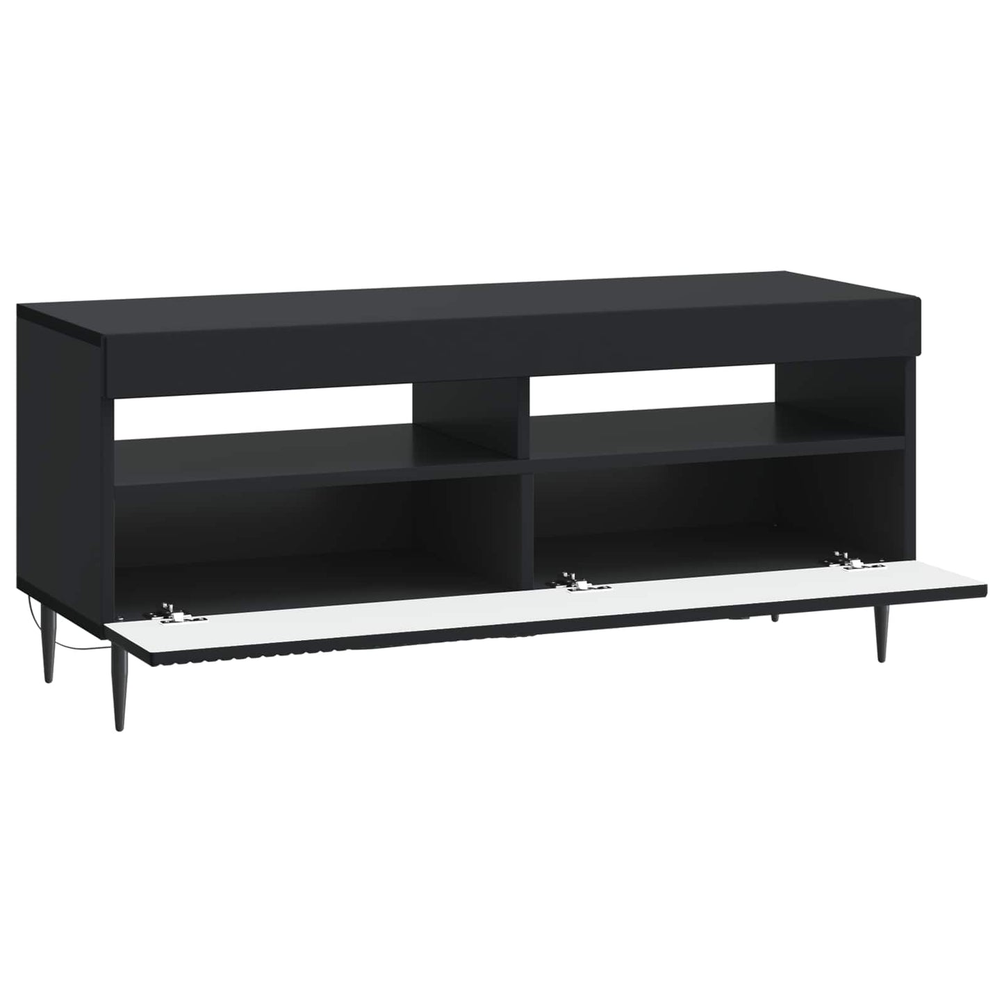 LED TV Cabinet Black Engineered Wood
