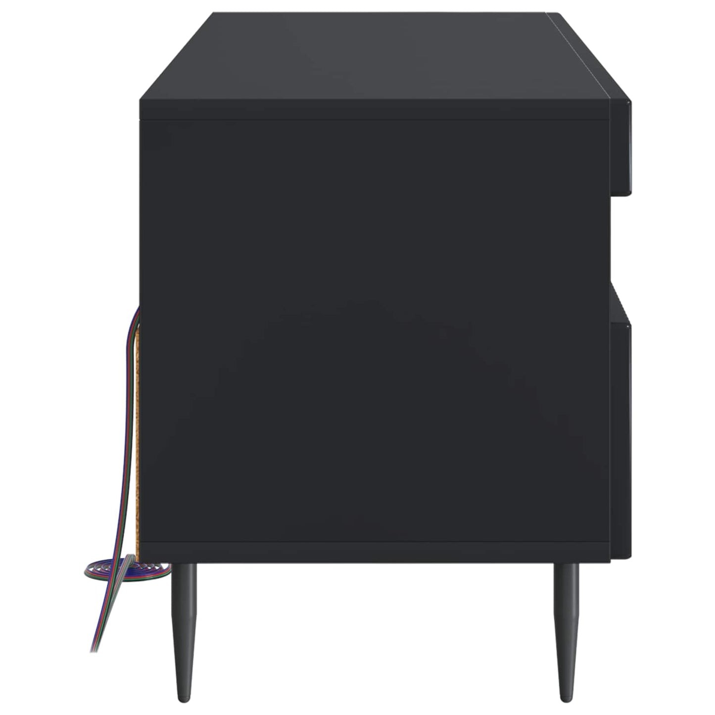 LED TV Cabinet Black Engineered Wood