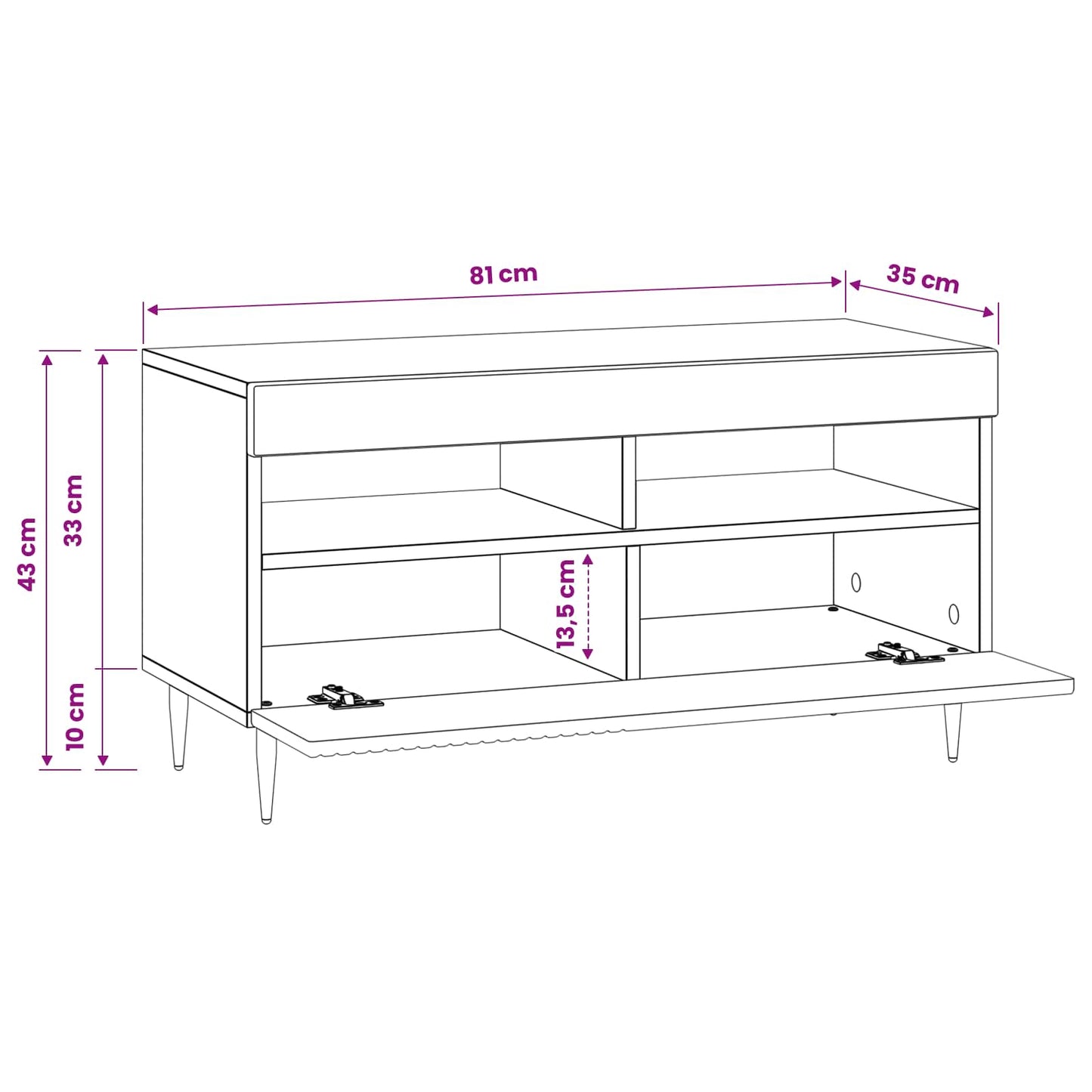 LED TV Cabinet Black Engineered Wood