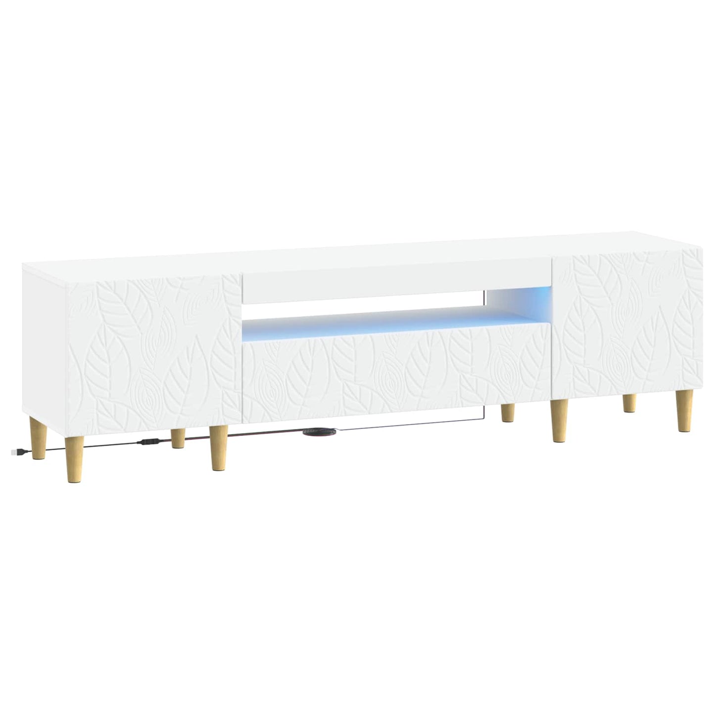 LED TV Cabinet White Engineered Wood