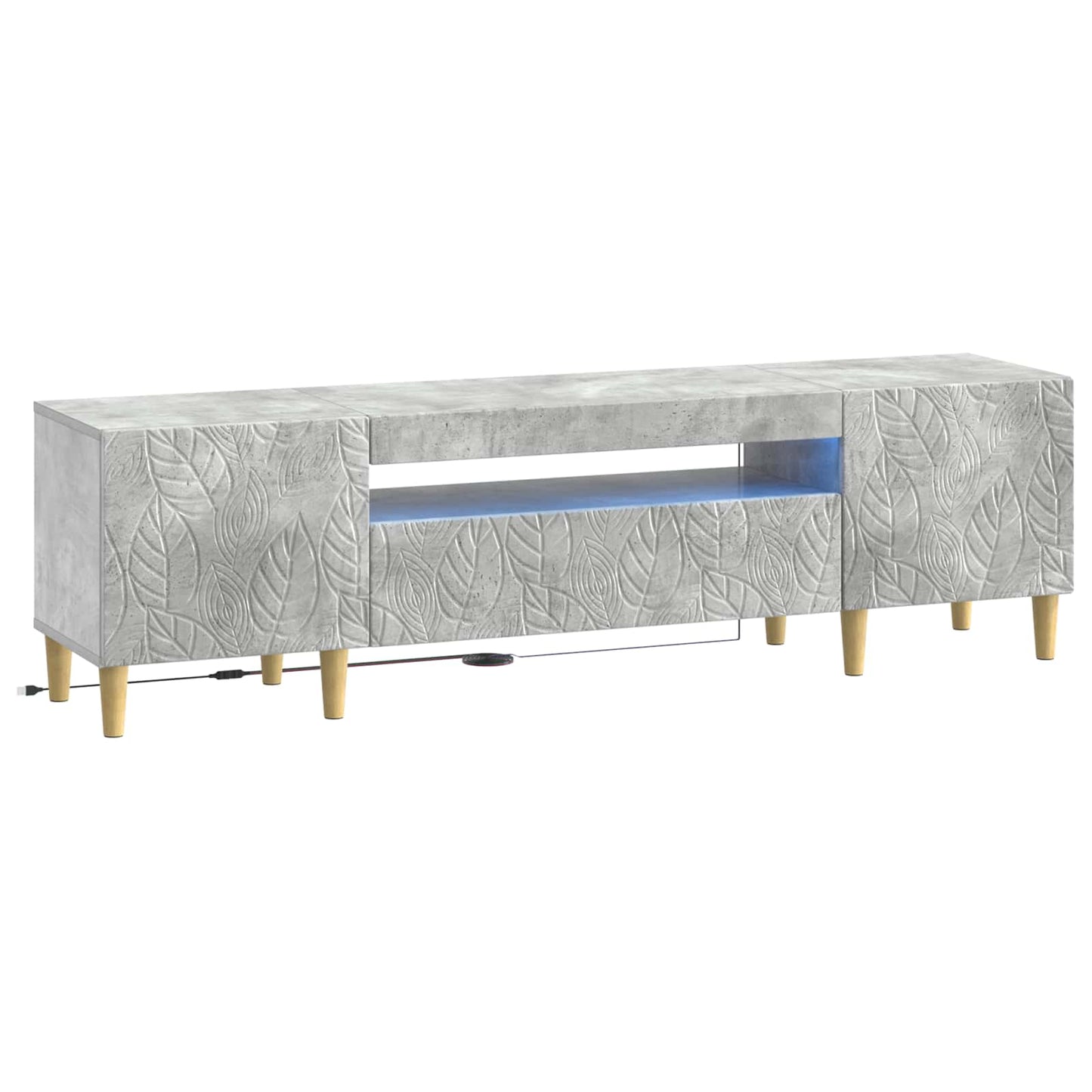LED TV Cabinet Concrete Grey Engineered Wood