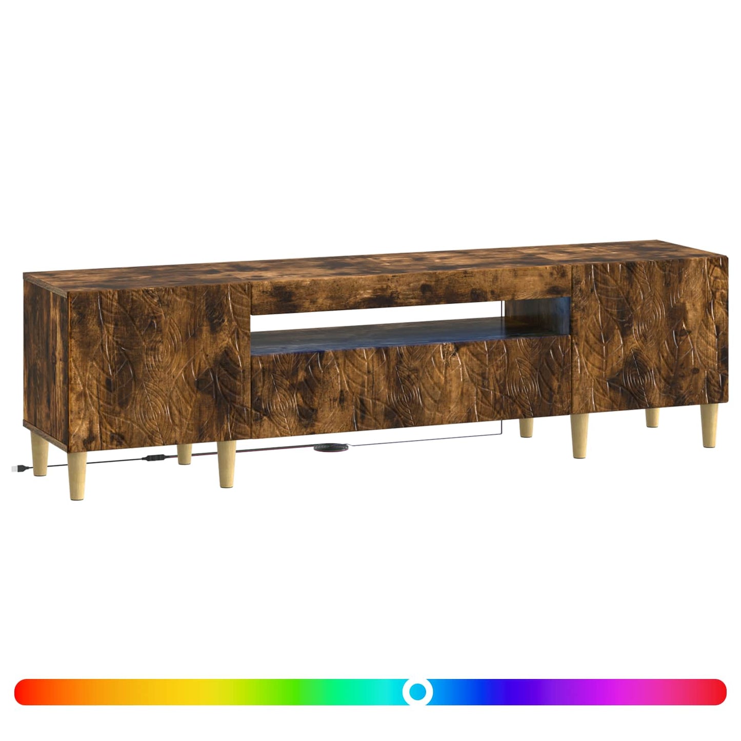LED TV Cabinet Smoked Oak Engineered Wood