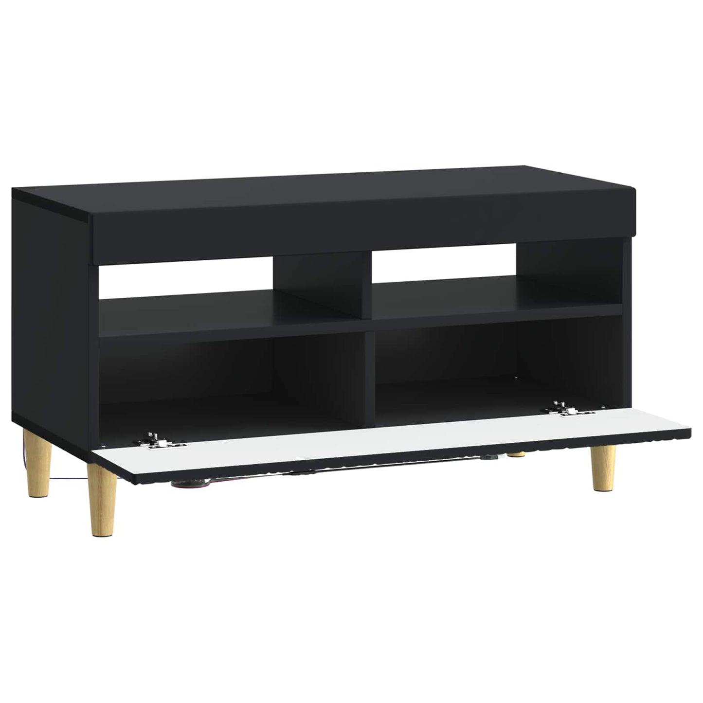 LED TV Cabinet Black Engineered Wood