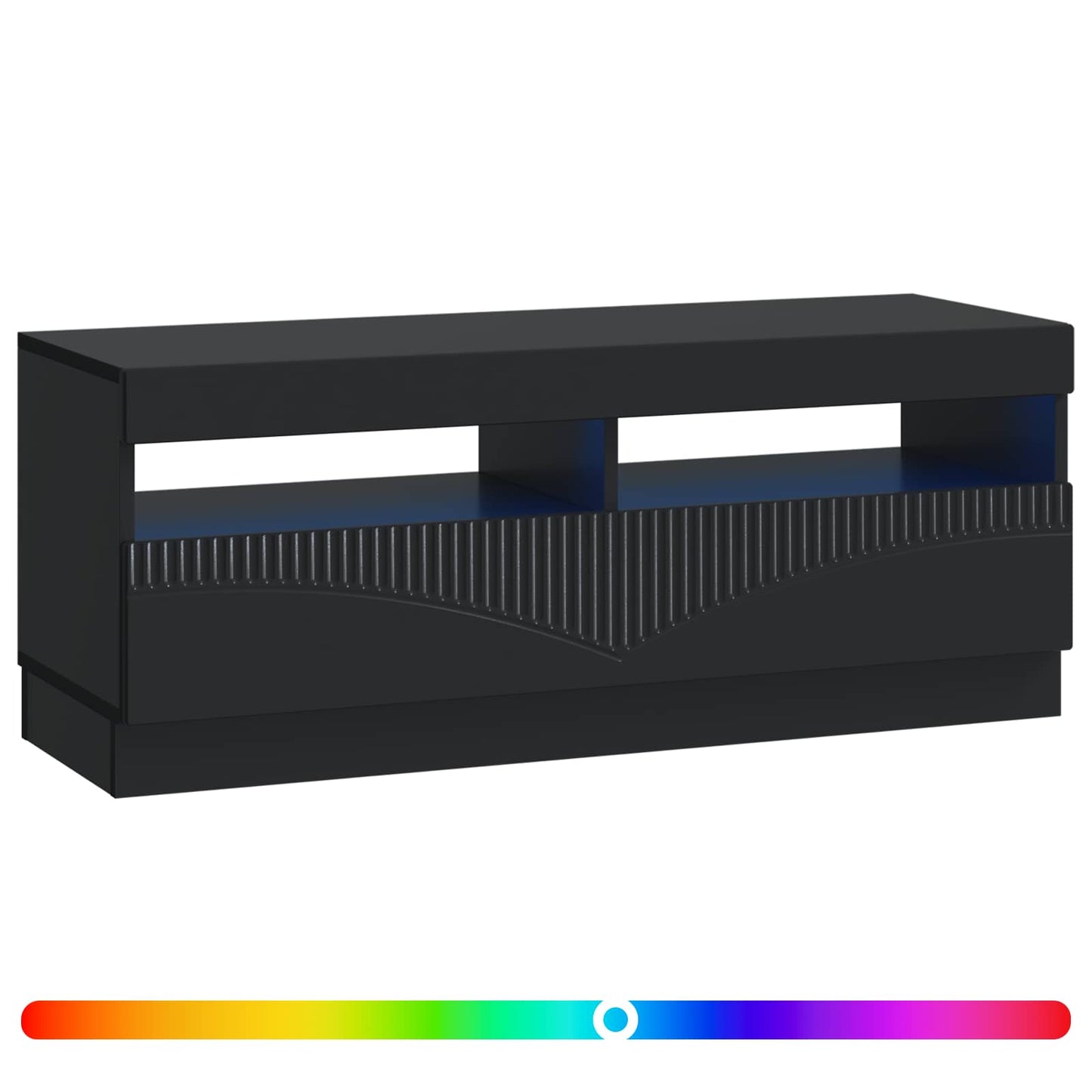 LED TV Cabinet Black Engineered Wood