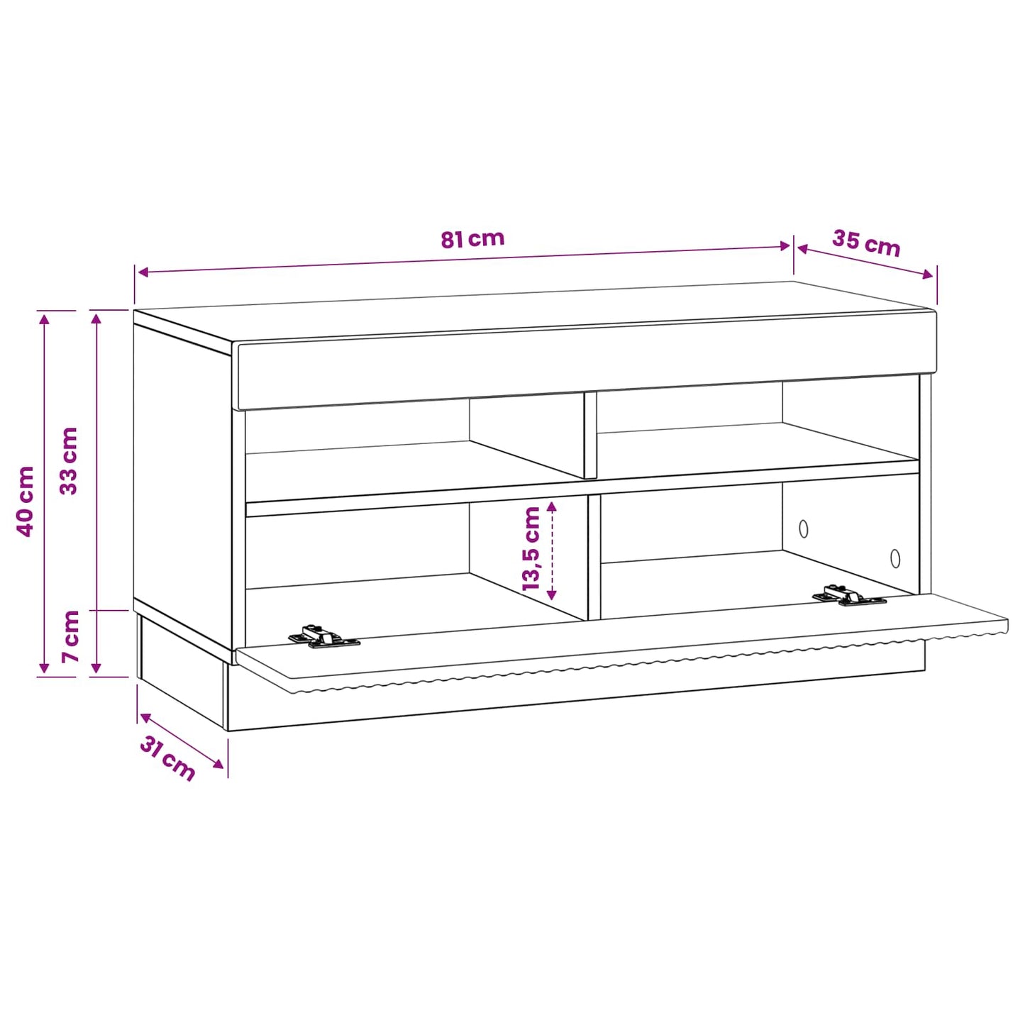 LED TV Cabinet Old Wood Engineered Wood