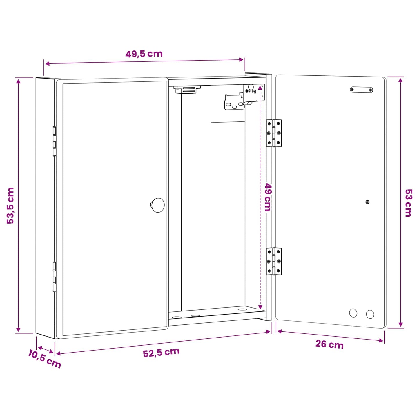 Dartboard Cabinet BREDA Old Wood 52.5 x 10.5 x 53.5 cm