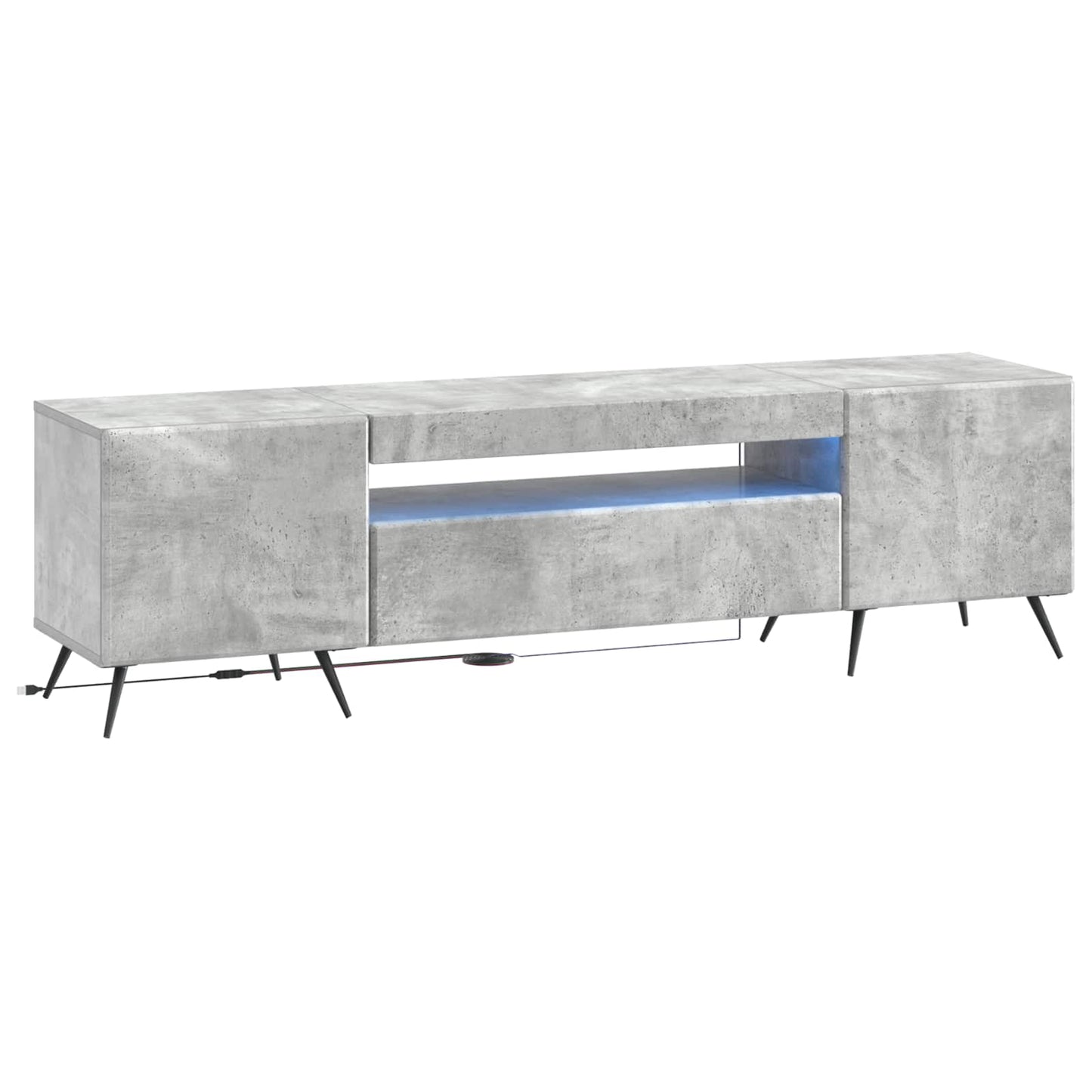 LED TV Cabinet Concrete Grey Engineered Wood
