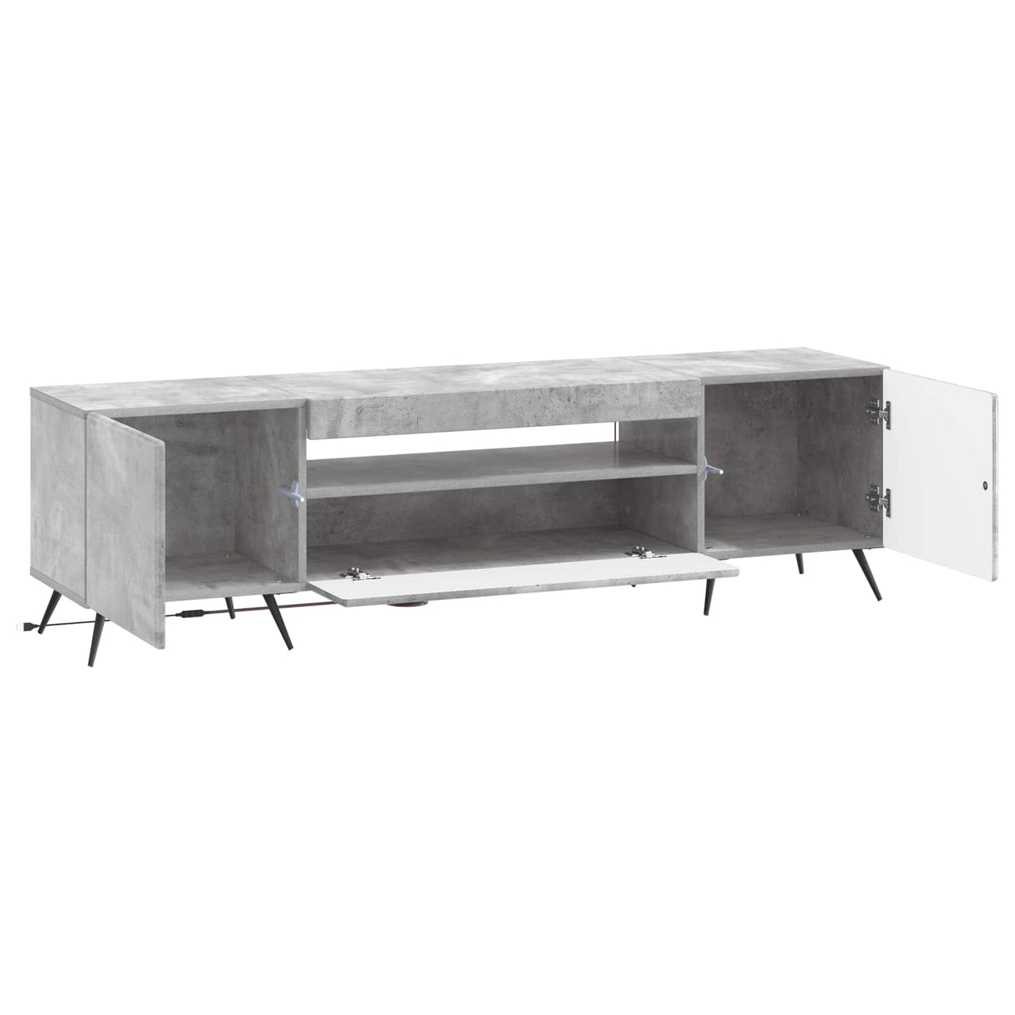 LED TV Cabinet Concrete Grey Engineered Wood