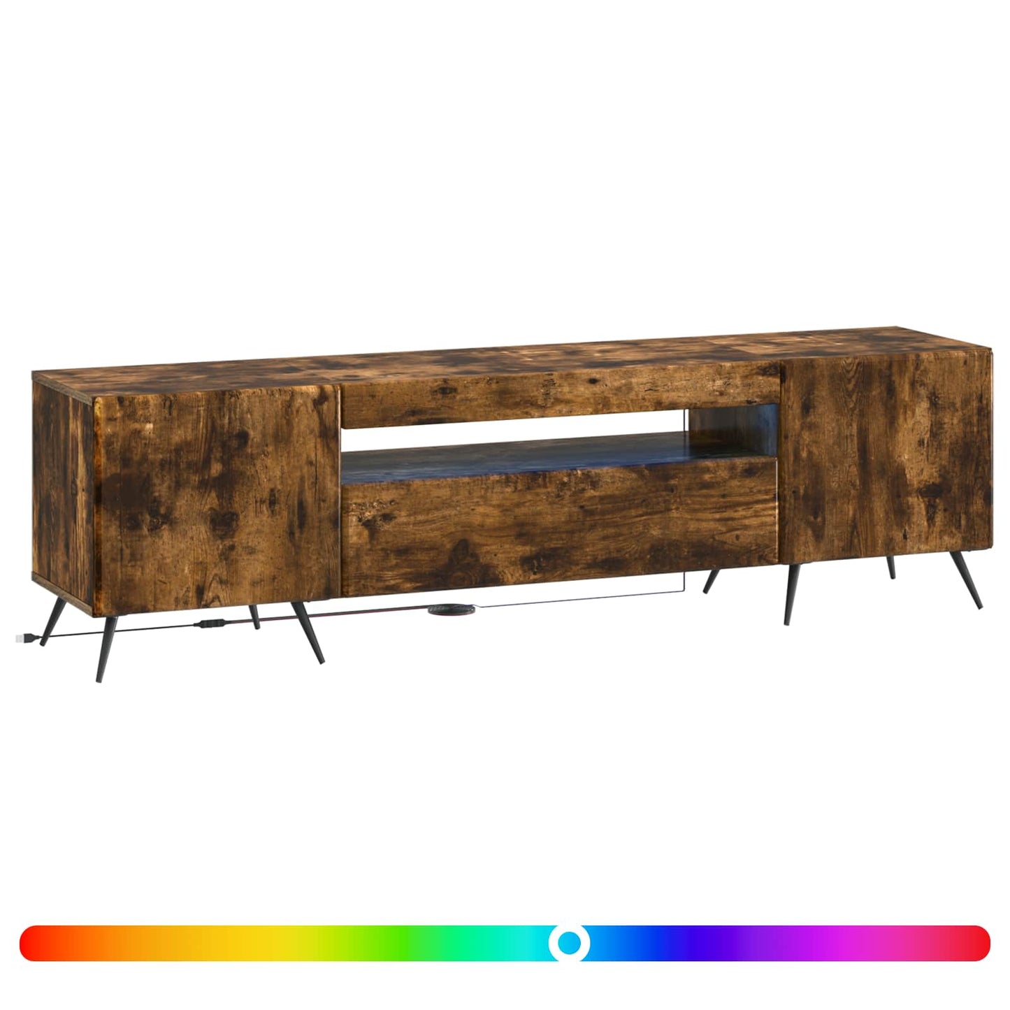 LED TV Cabinet Smoked Oak Engineered Wood
