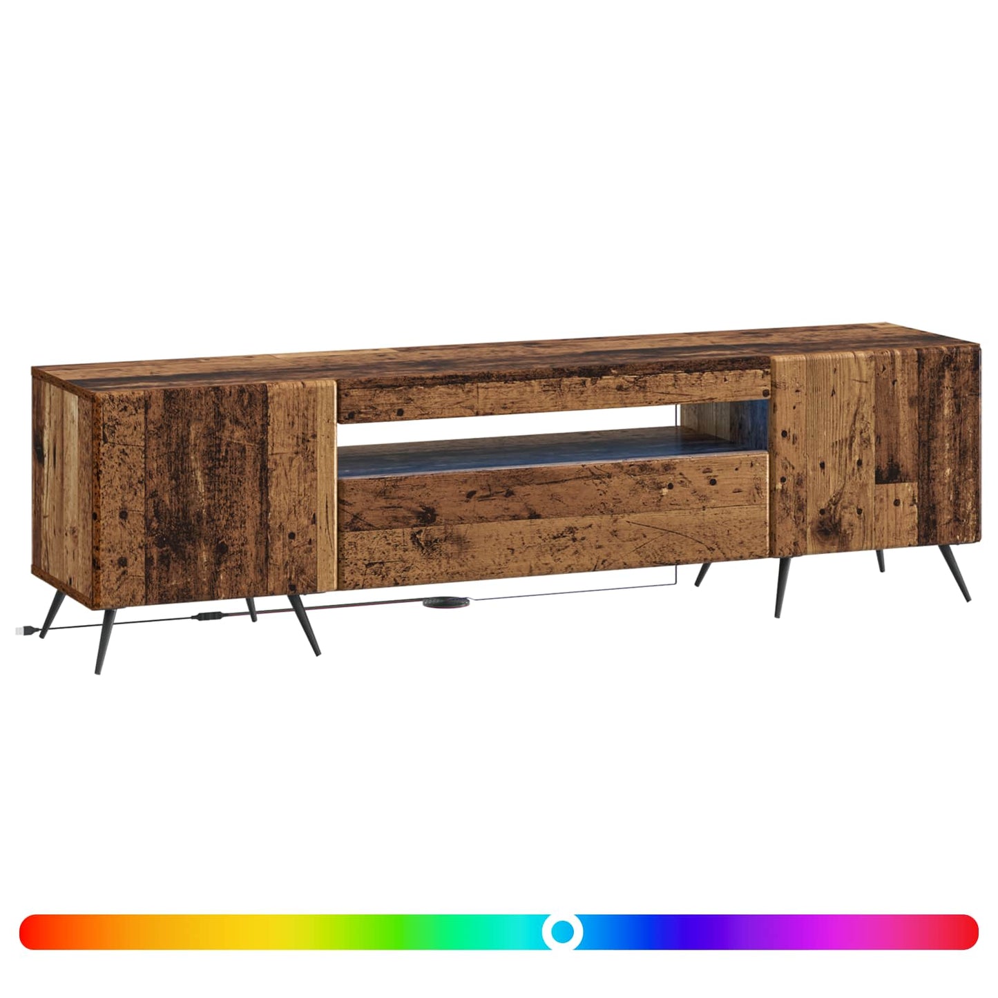 LED TV Cabinet Old Wood Engineered Wood