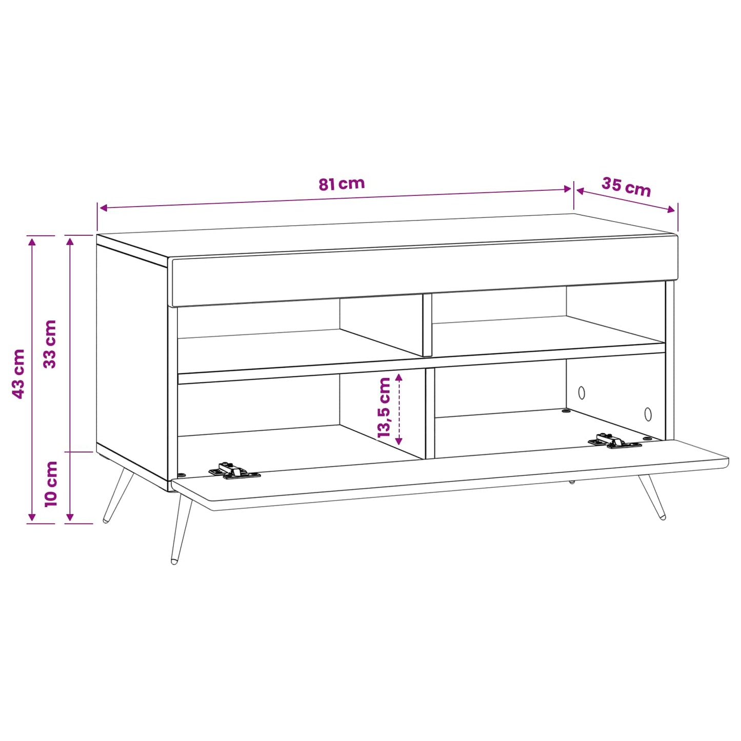 LED TV Cabinet Smoked Oak Engineered Wood