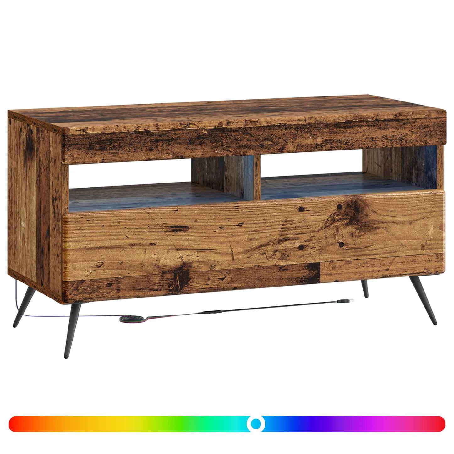 LED TV Cabinet Old Wood Engineered Wood