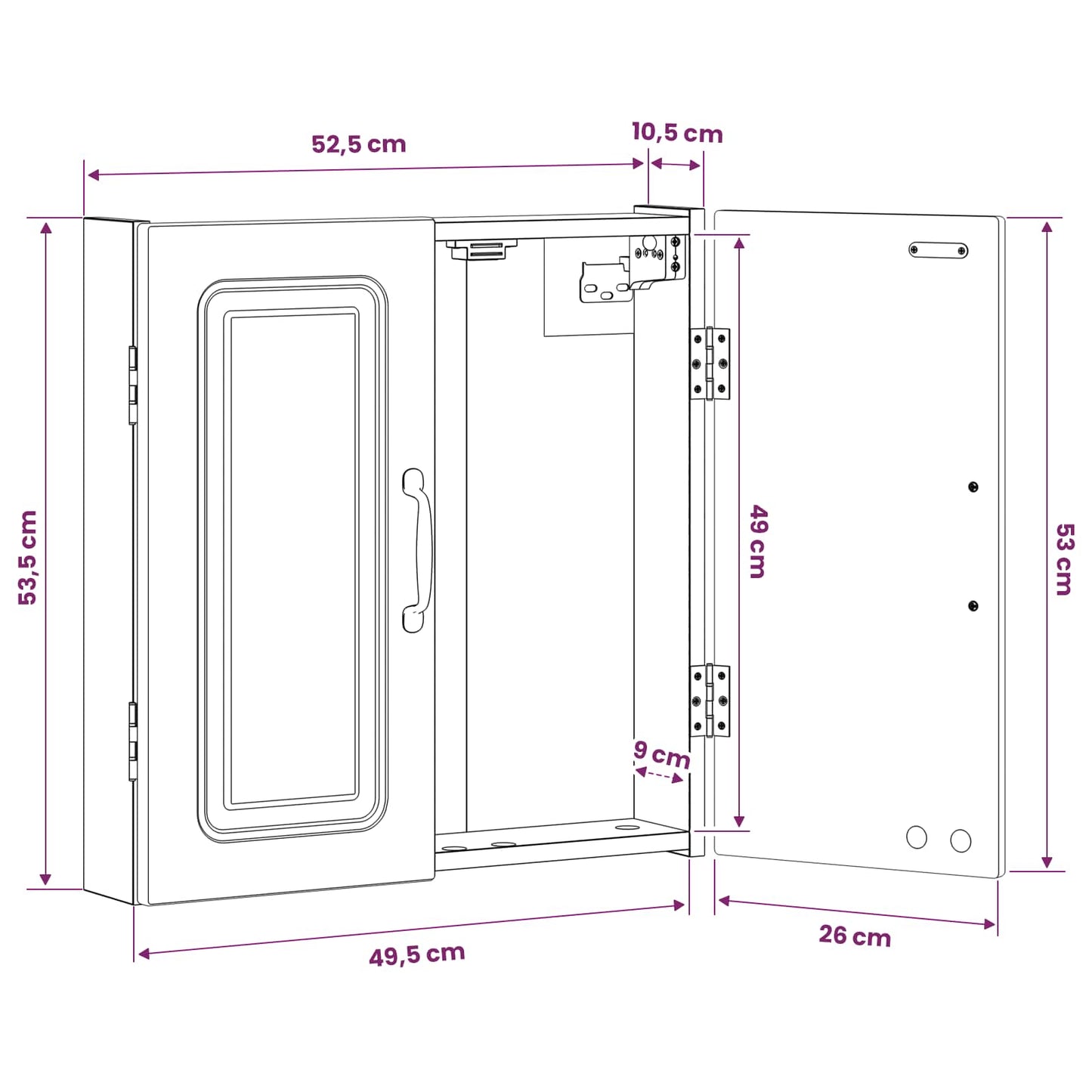 Dartboard Cabinet UTRECHT Sonoma Oak 52.5 x 10.5 x 53.5 cm