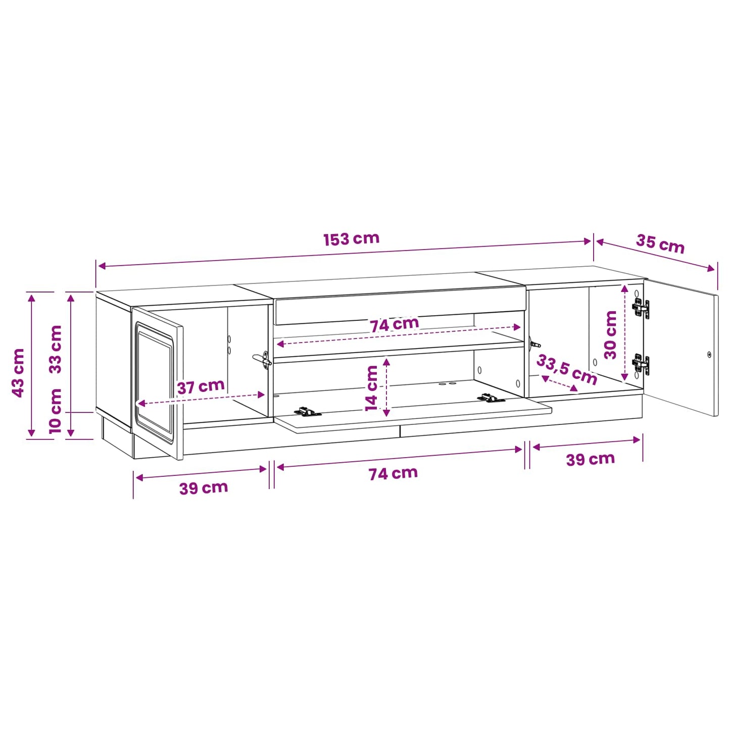 LED TV Cabinet Sonoma Oak Engineered Wood