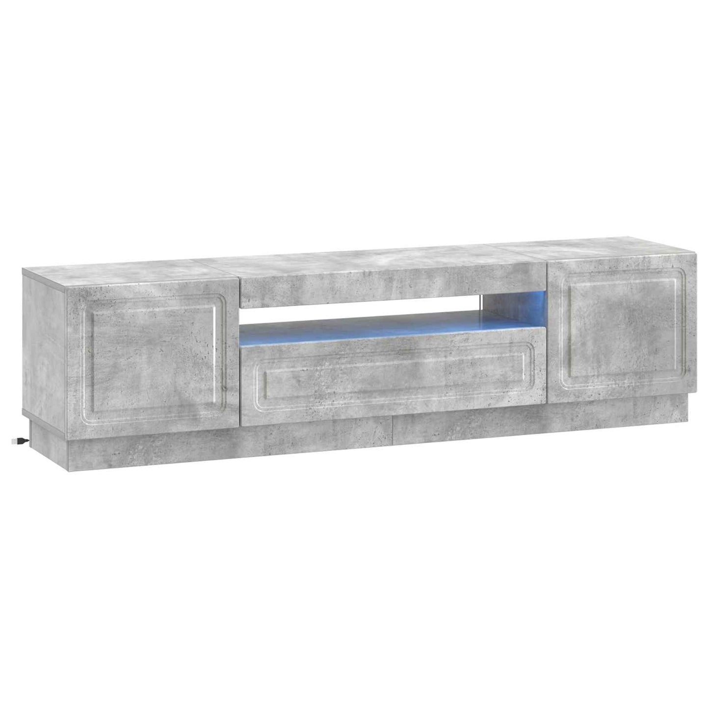 LED TV Cabinet Concrete Grey Engineered Wood
