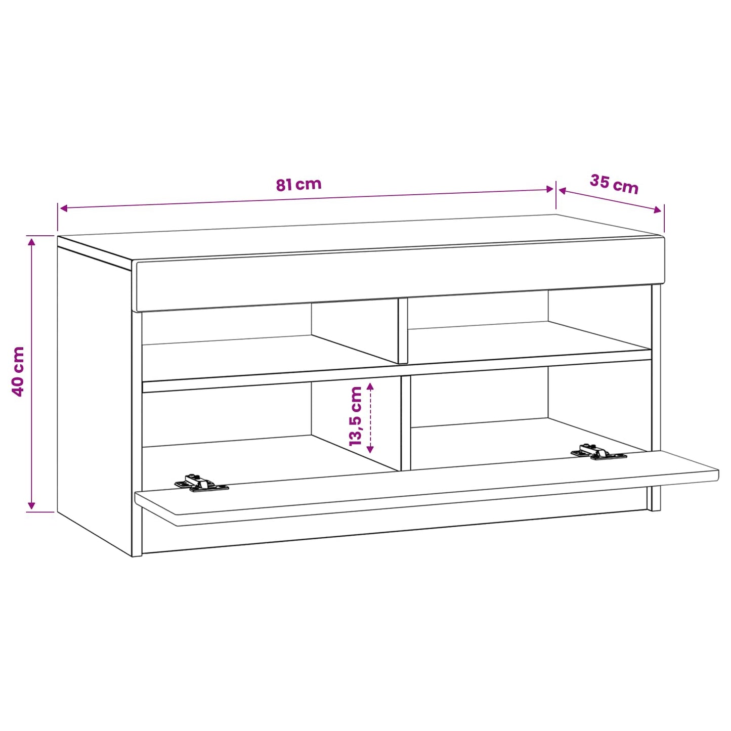 LED TV Cabinet Black Engineered Wood