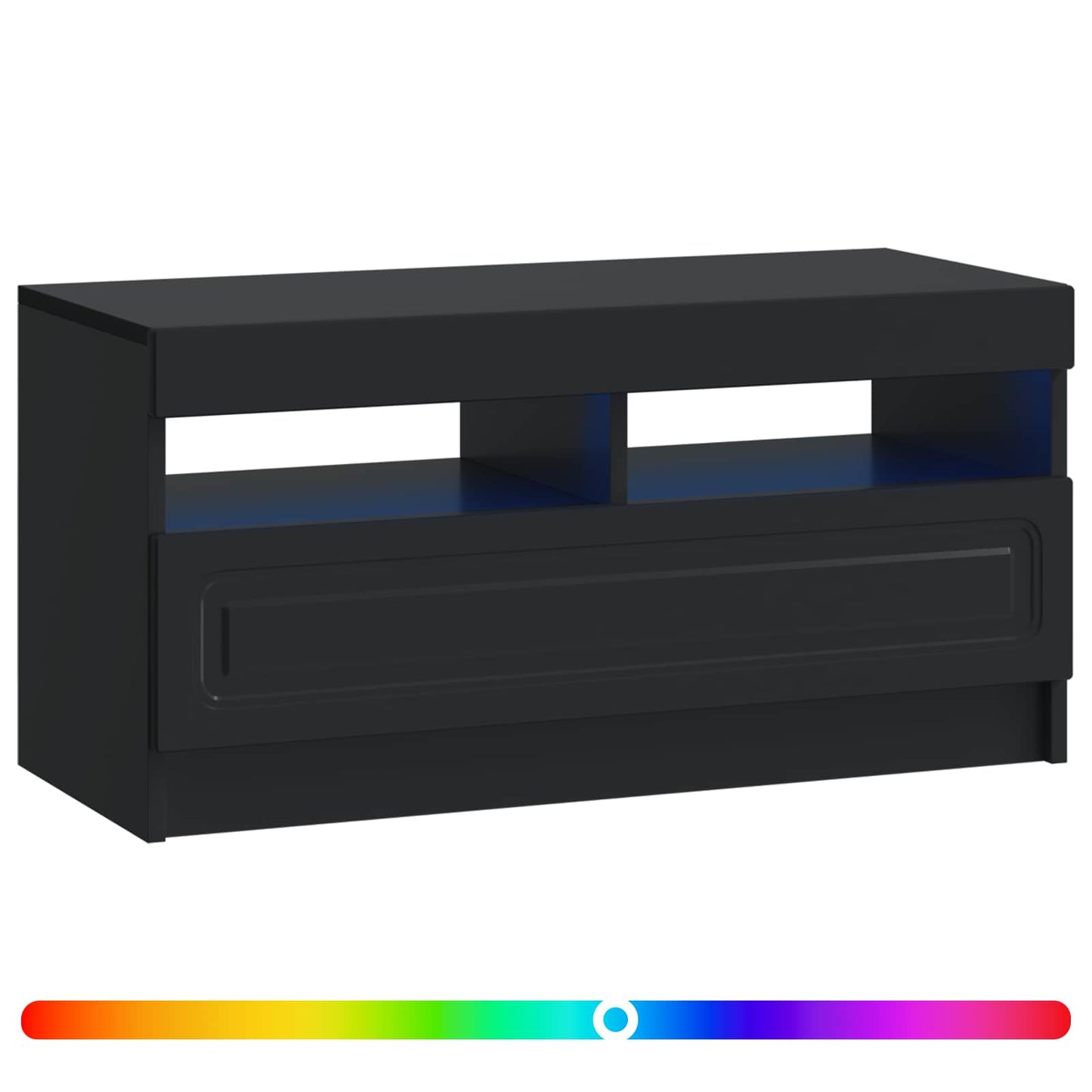 LED TV Cabinet Black Engineered Wood