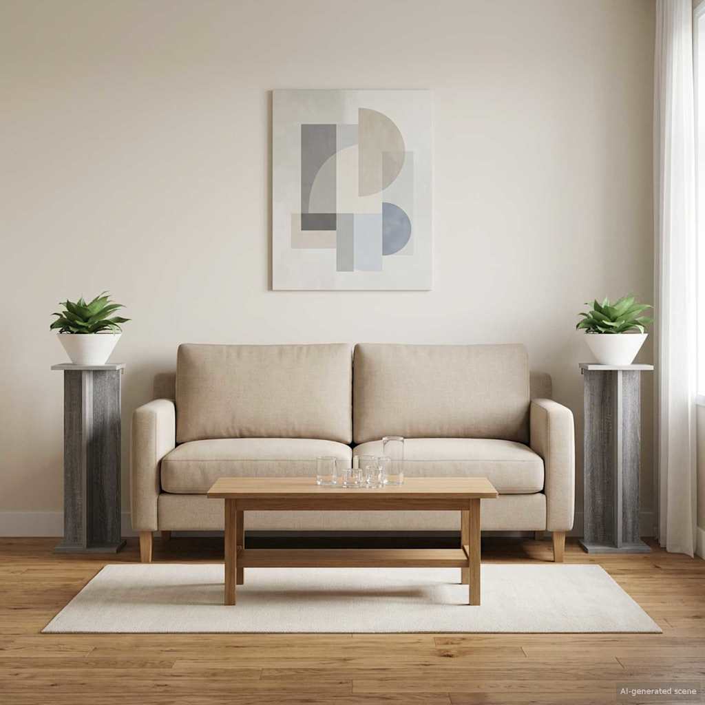 Plant Stand 2 pcs Grey Sonoma 25 x 25.5 x 80.5 cm