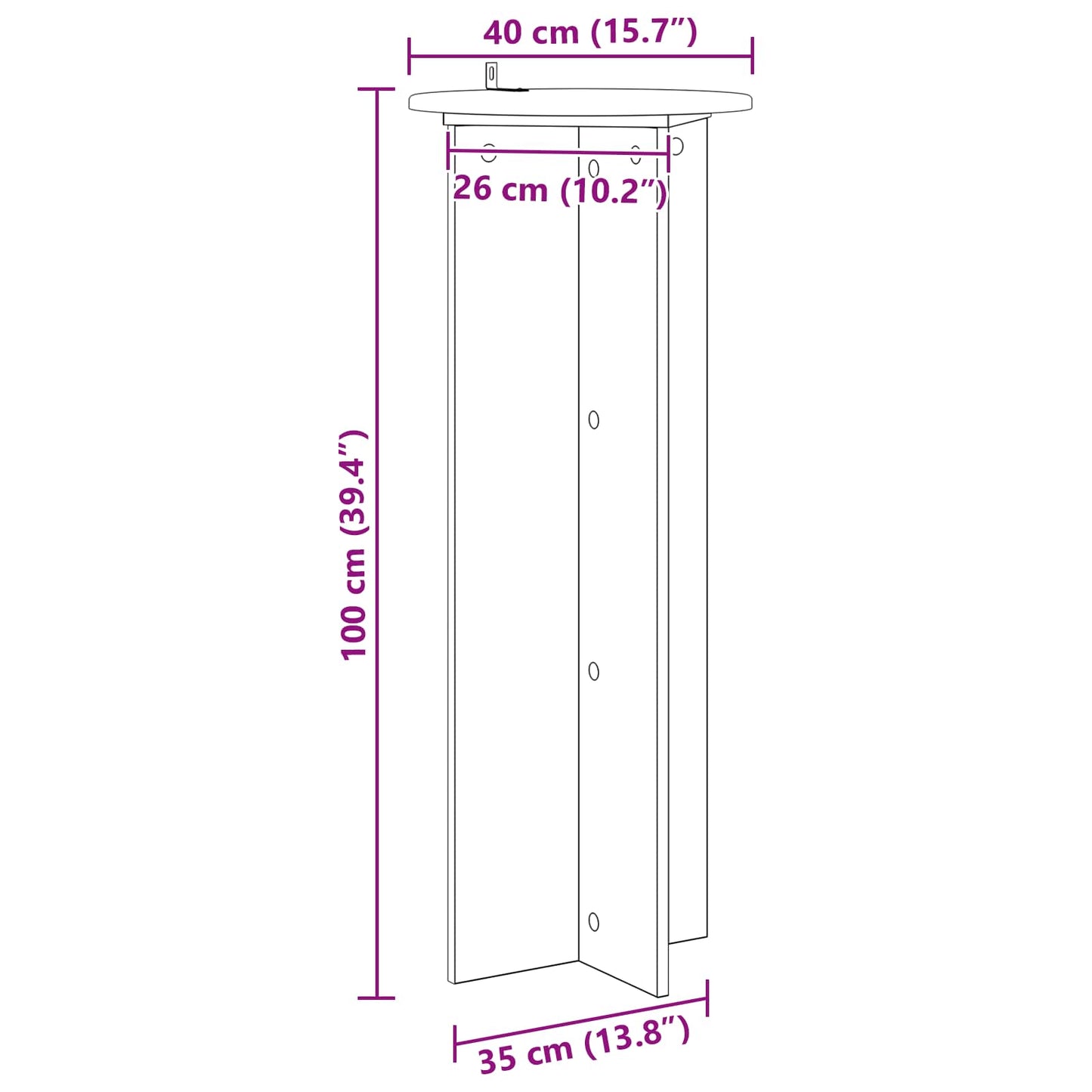 Plant Stand 2 pcs White Ø40 x 100 cm Engineered Wood