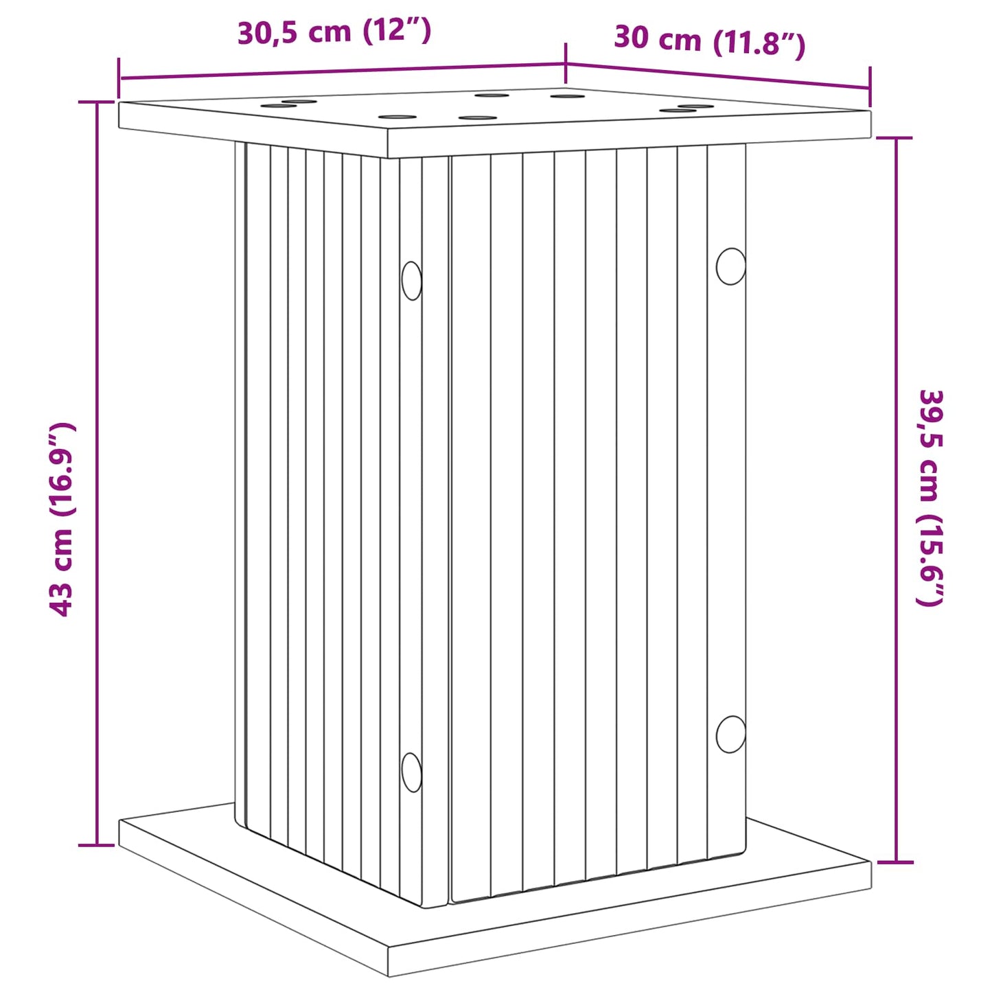Plant Stand White 30.5 x 30 x 43 cm Engineered Wood