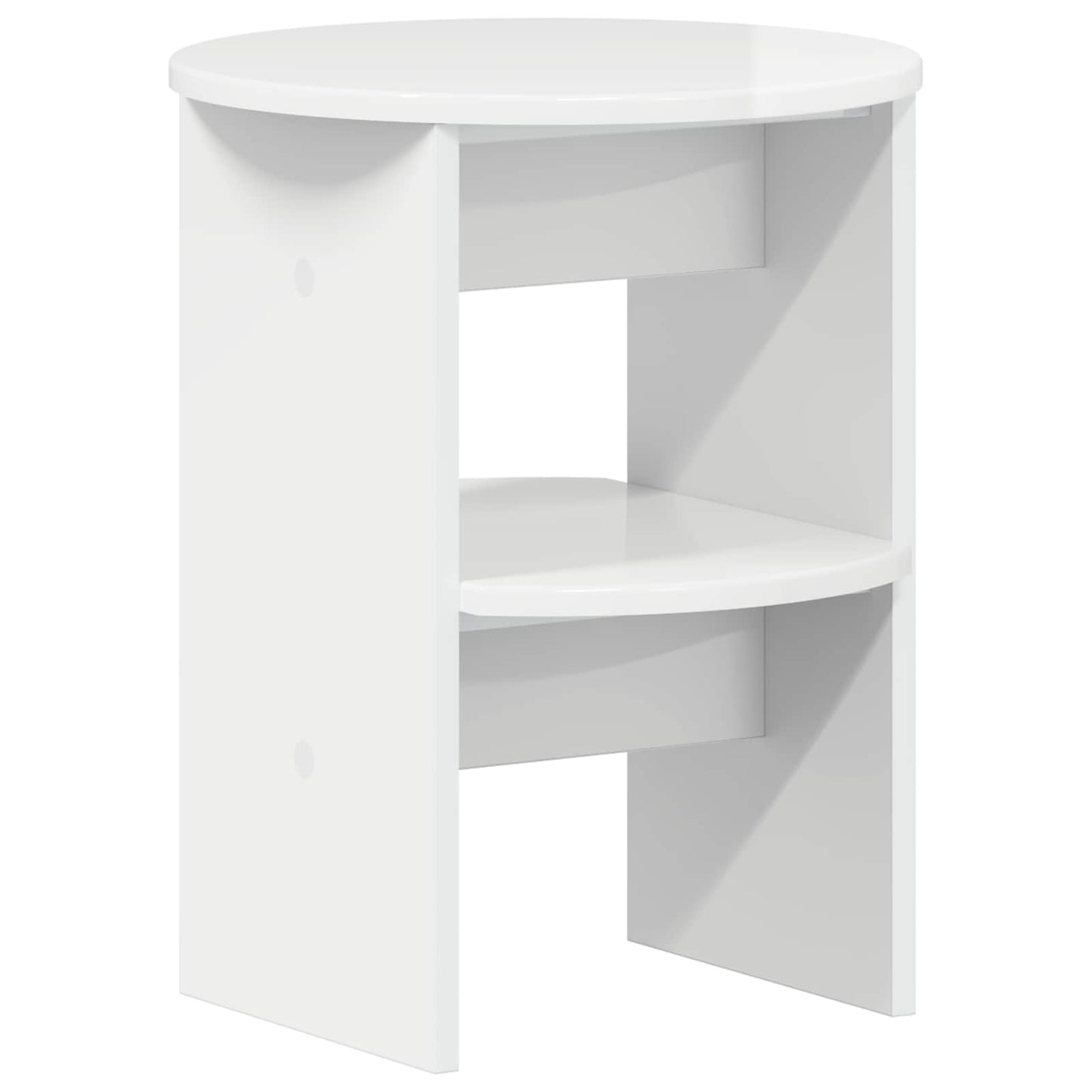 Side Cabinet 2 pcs High Gloss White Ø40 x 50 cm Engineered Wood
