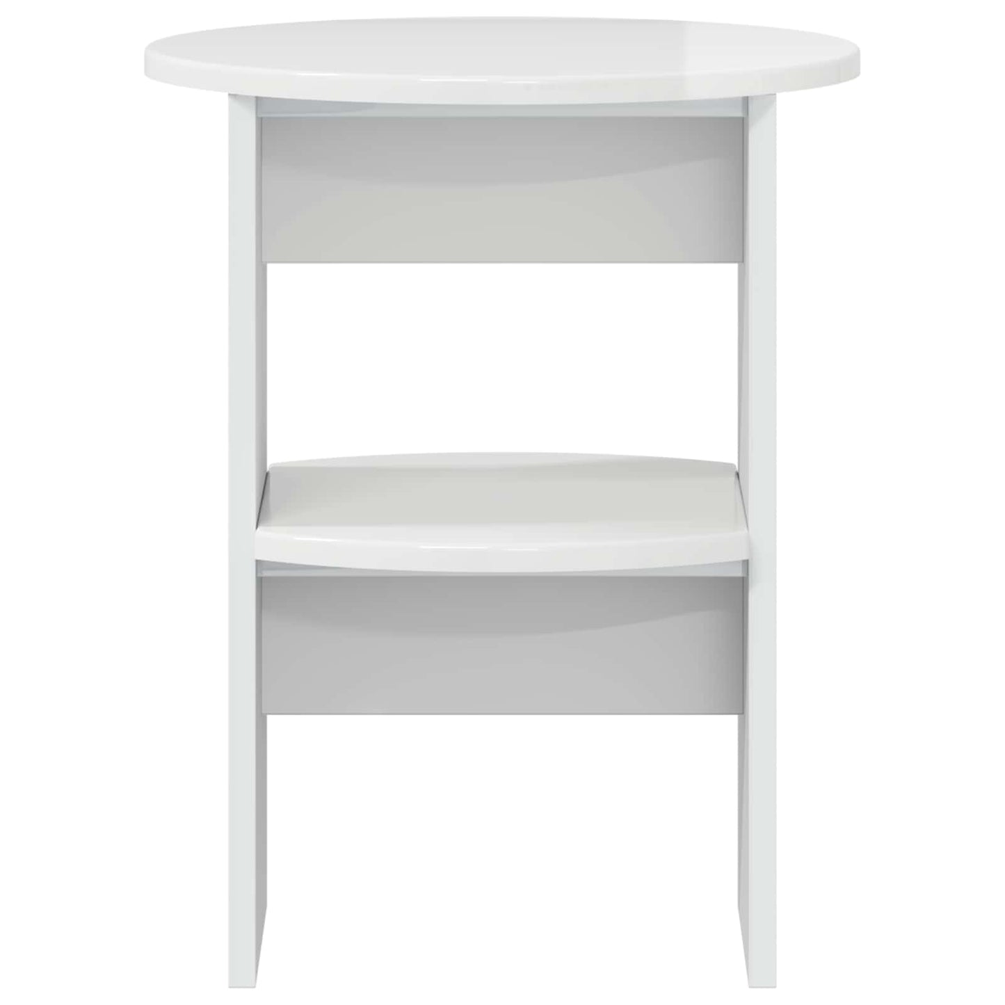 Side Cabinet 2 pcs High Gloss White Ø40 x 50 cm Engineered Wood