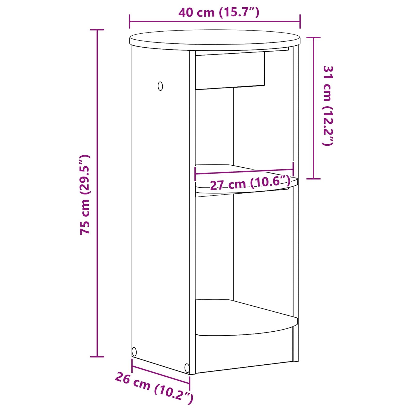 Side Cabinet Concrete Grey Engineered Wood
