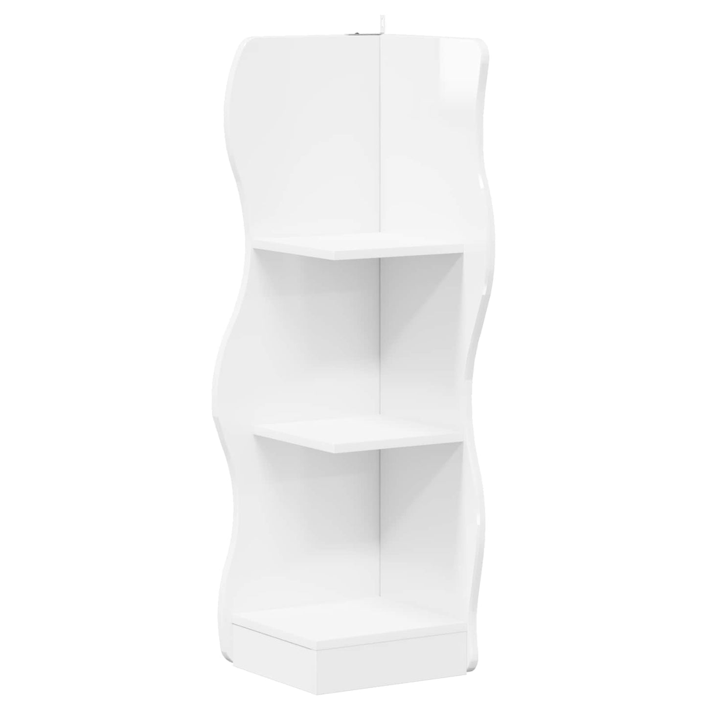 Corner Shelf High Gloss White 34 x 33 x 102 cm Engineered Wood