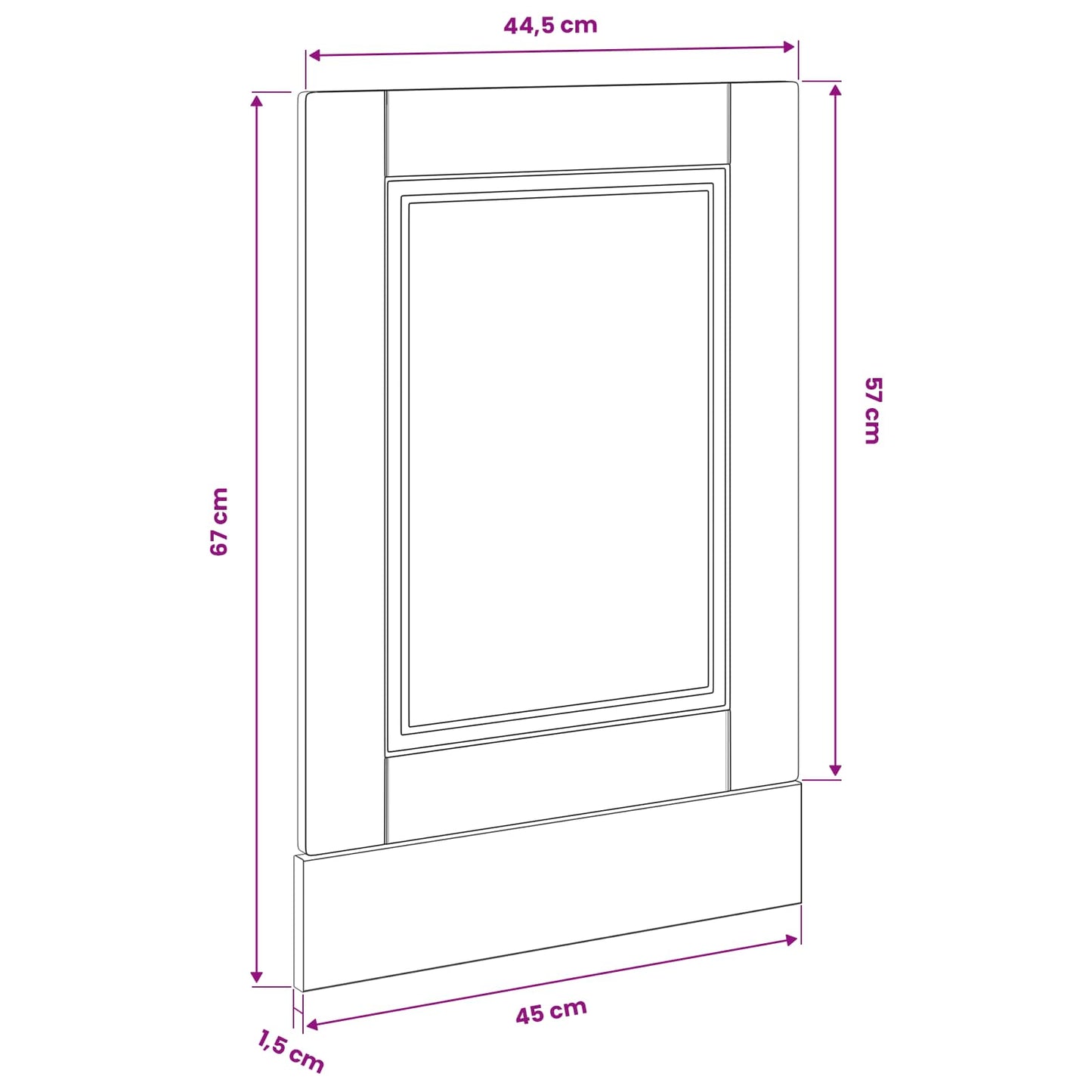 Dishwasher Panel PORTO Black Oak 45 x 1.5 x 57 cm