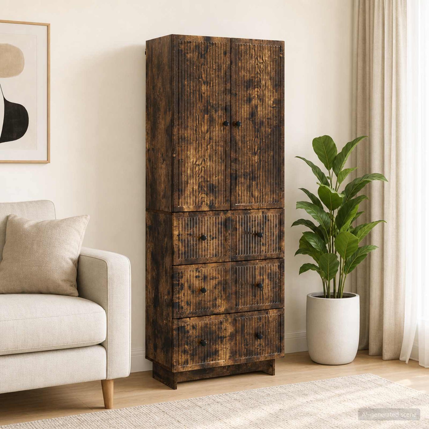 Cabinet Set 2 pcs Engineered Wood