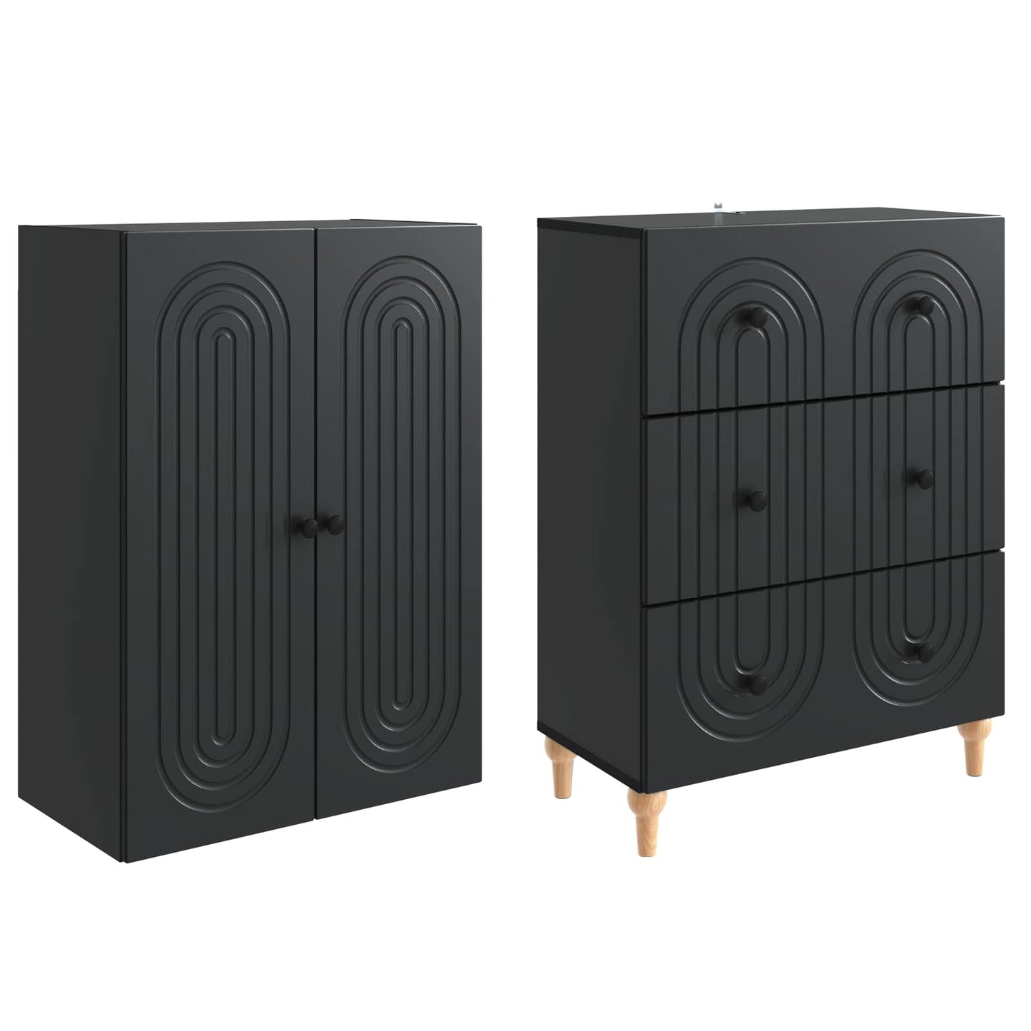 Cabinet Set 2 pcs Engineered Wood
