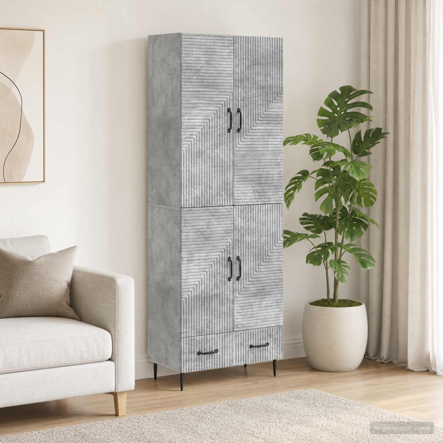 Cabinet Set 2 pcs Engineered Wood