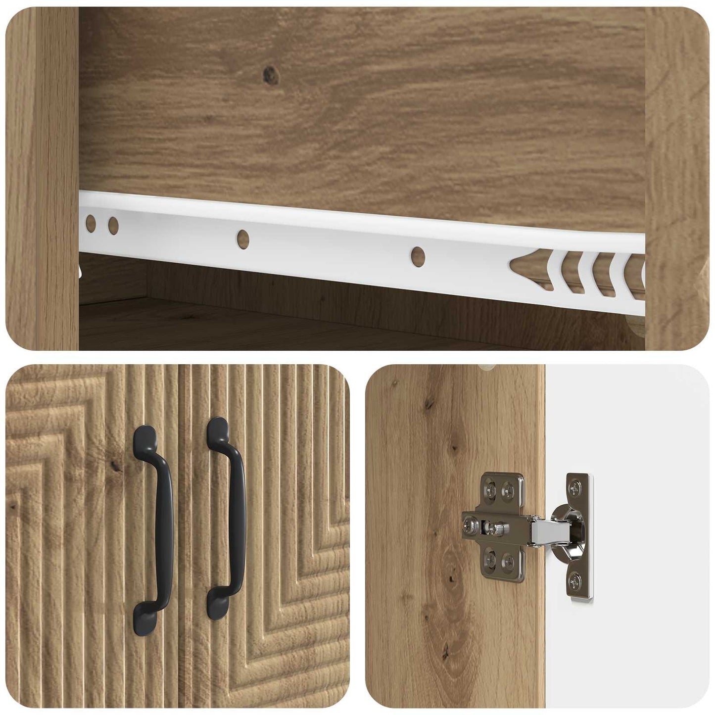 Cabinet Set 2 pcs Engineered Wood